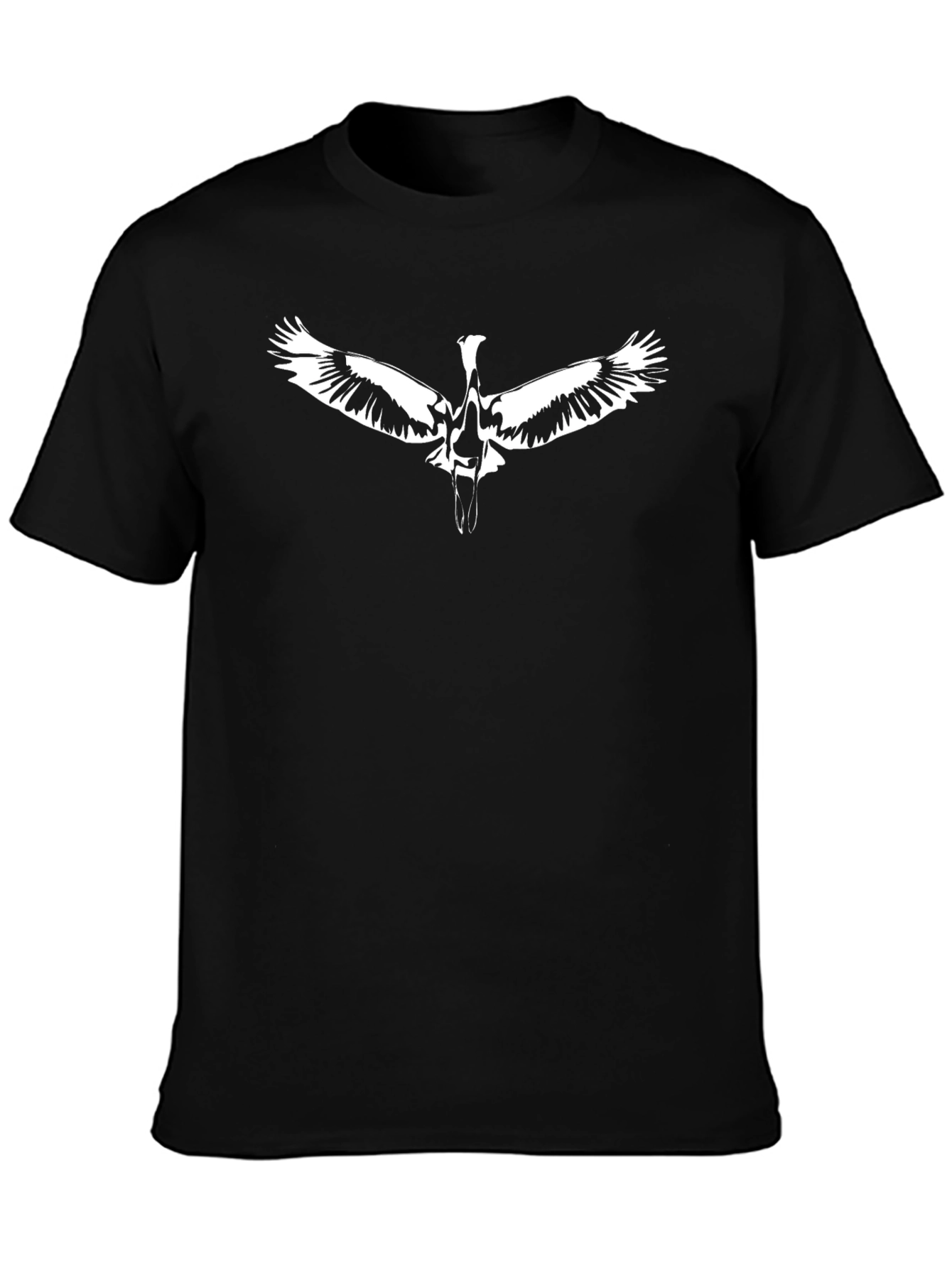 Mens Black T-Shirt with Bird Graphic