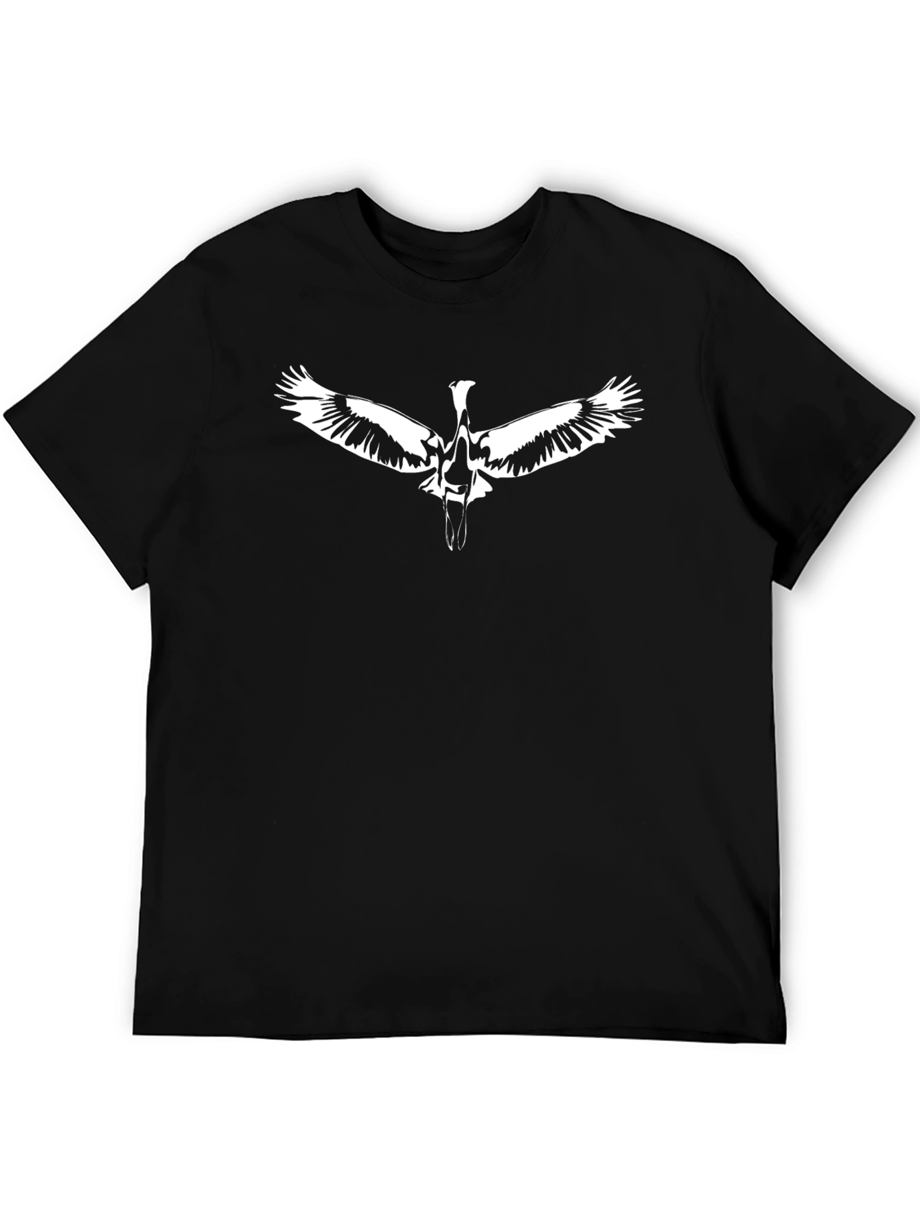 Mens Black T-Shirt with Bird Graphic
