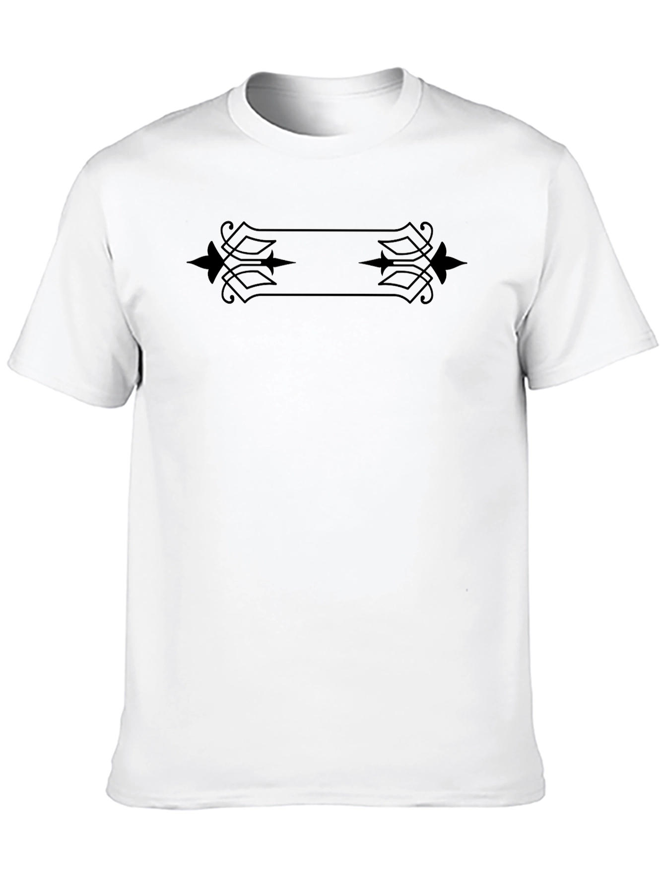 Mens Black Graphic Tee - Ornamental Accent
