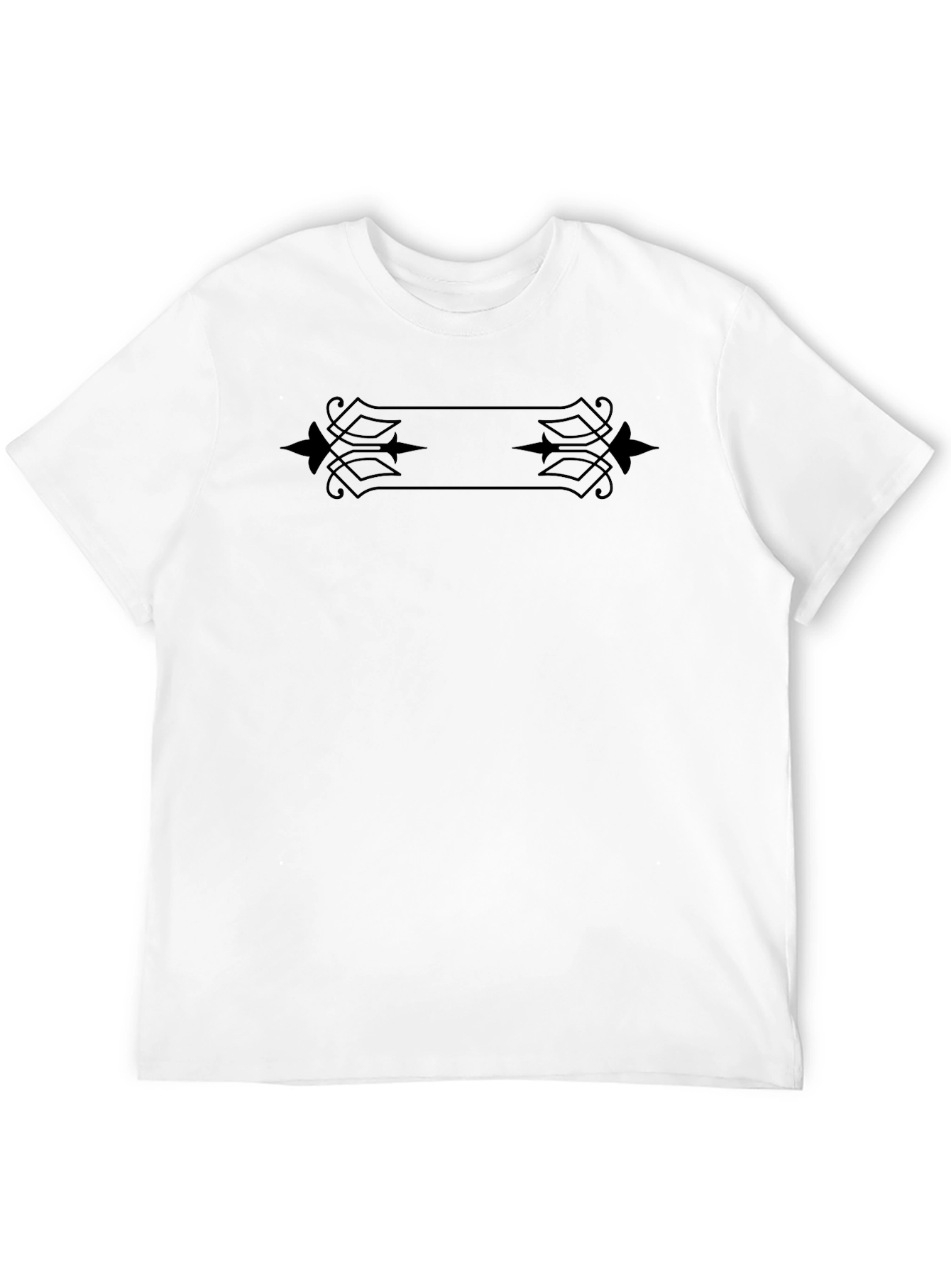 Mens Black Graphic Tee - Ornamental Accent