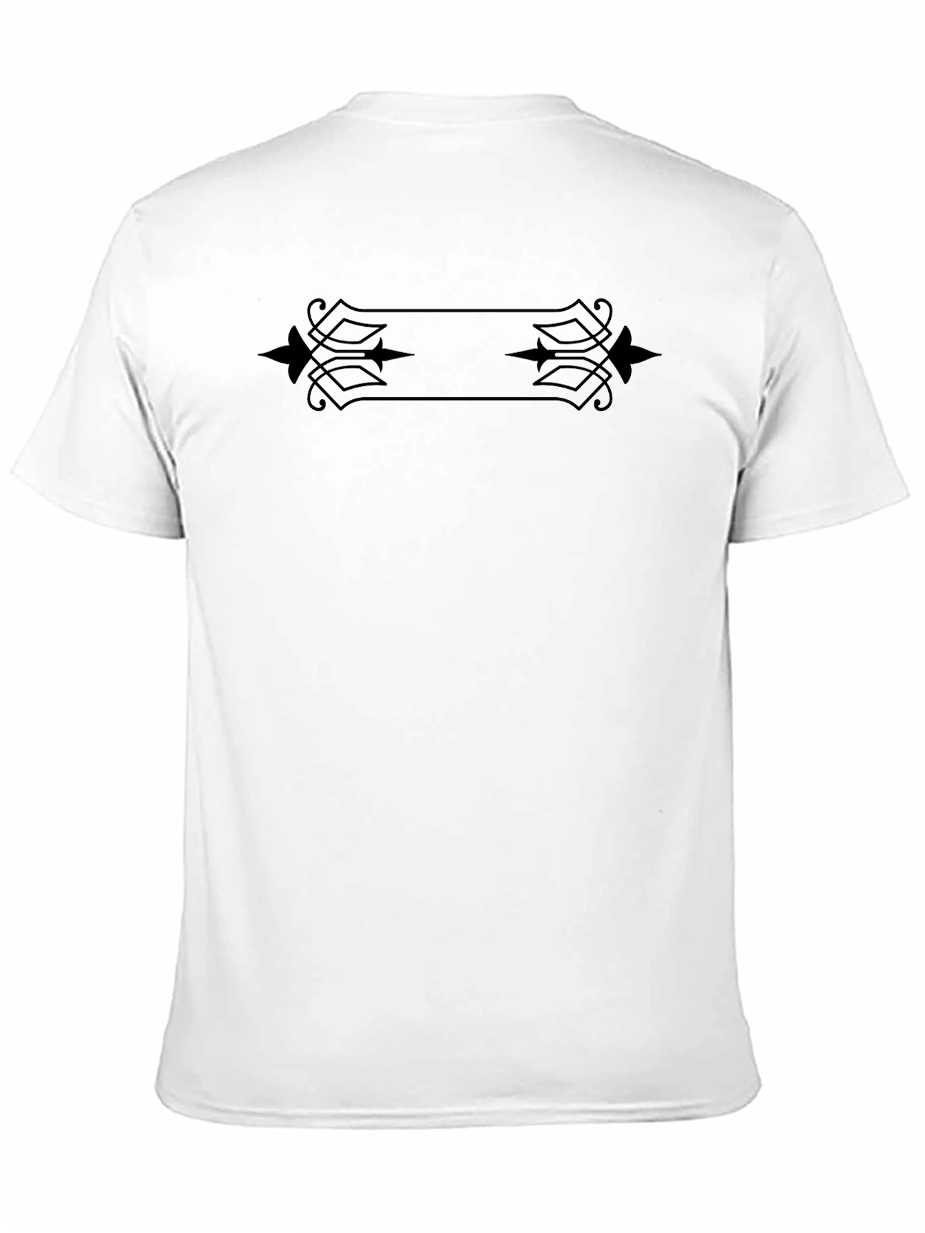 Mens Black Graphic Tee - Ornamental Accent