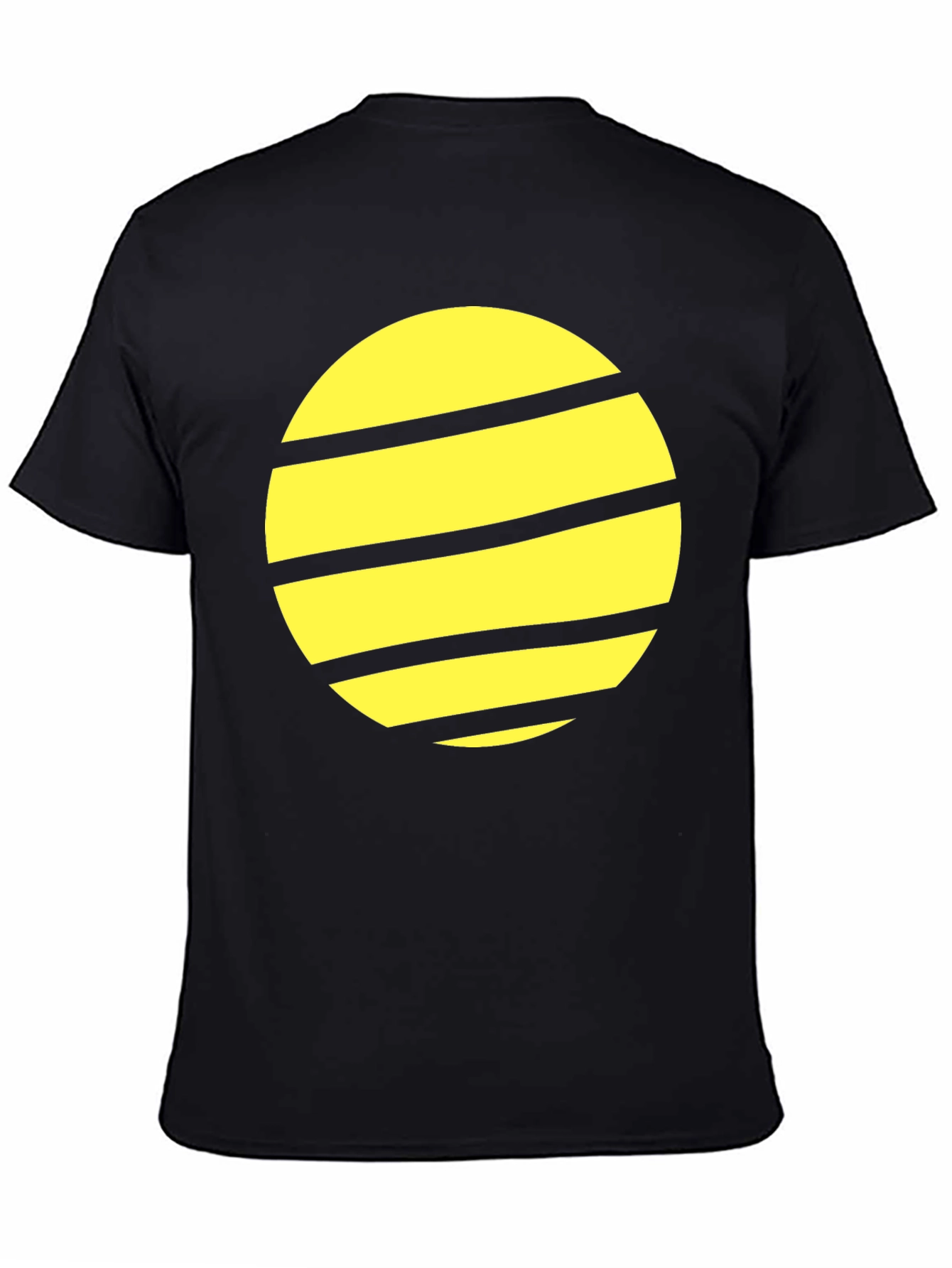 Striped Planet Graphic Tee - Black