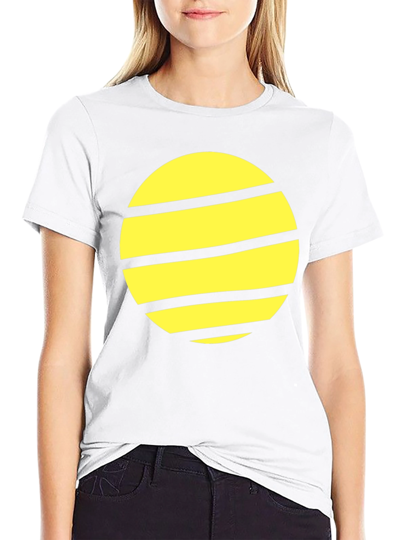 Striped Planet Graphic Tee - Black