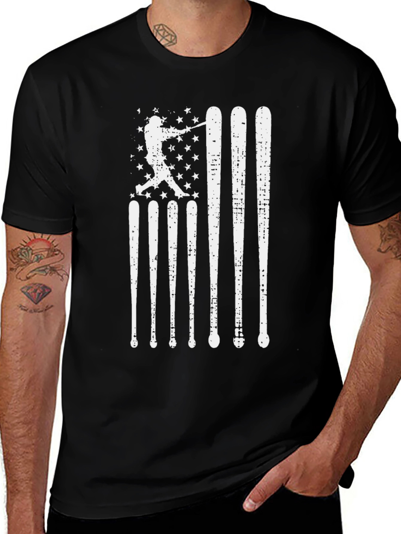 Baseball Flag Graphic T-Shirt
