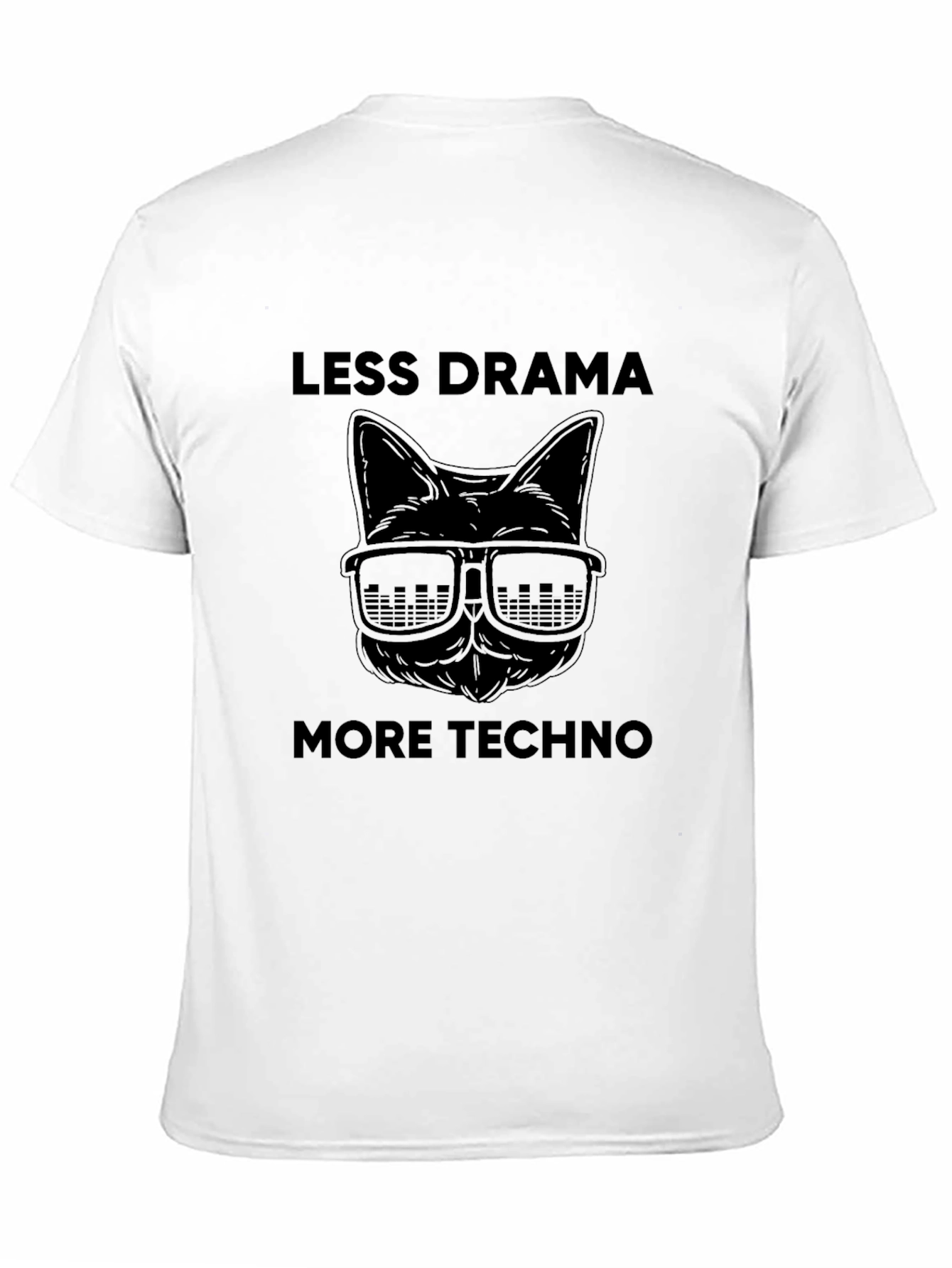 Less Drama More Techno Cat Graphic Tee