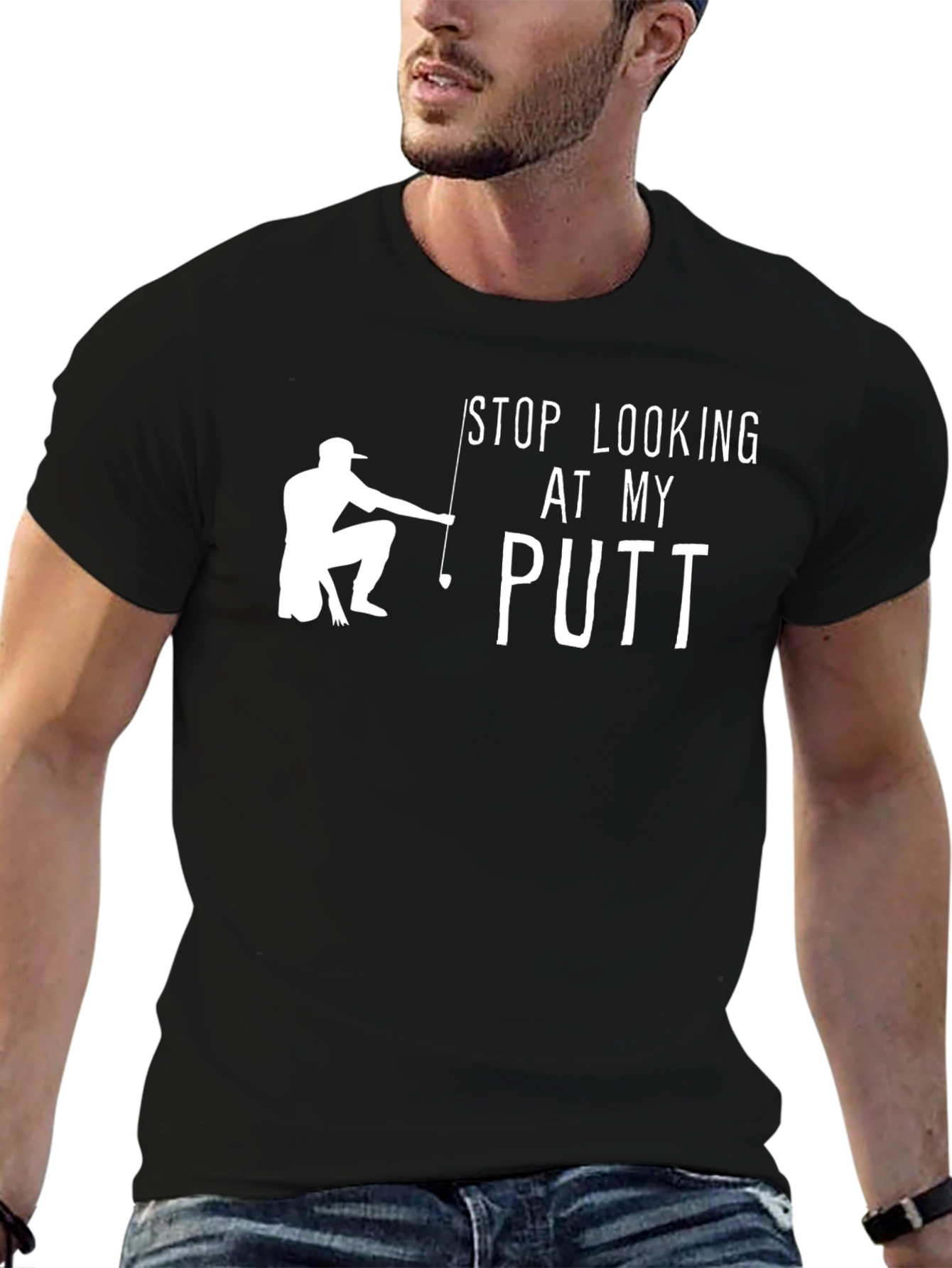 Stop Looking At My Putt Funny Golf T-Shirt