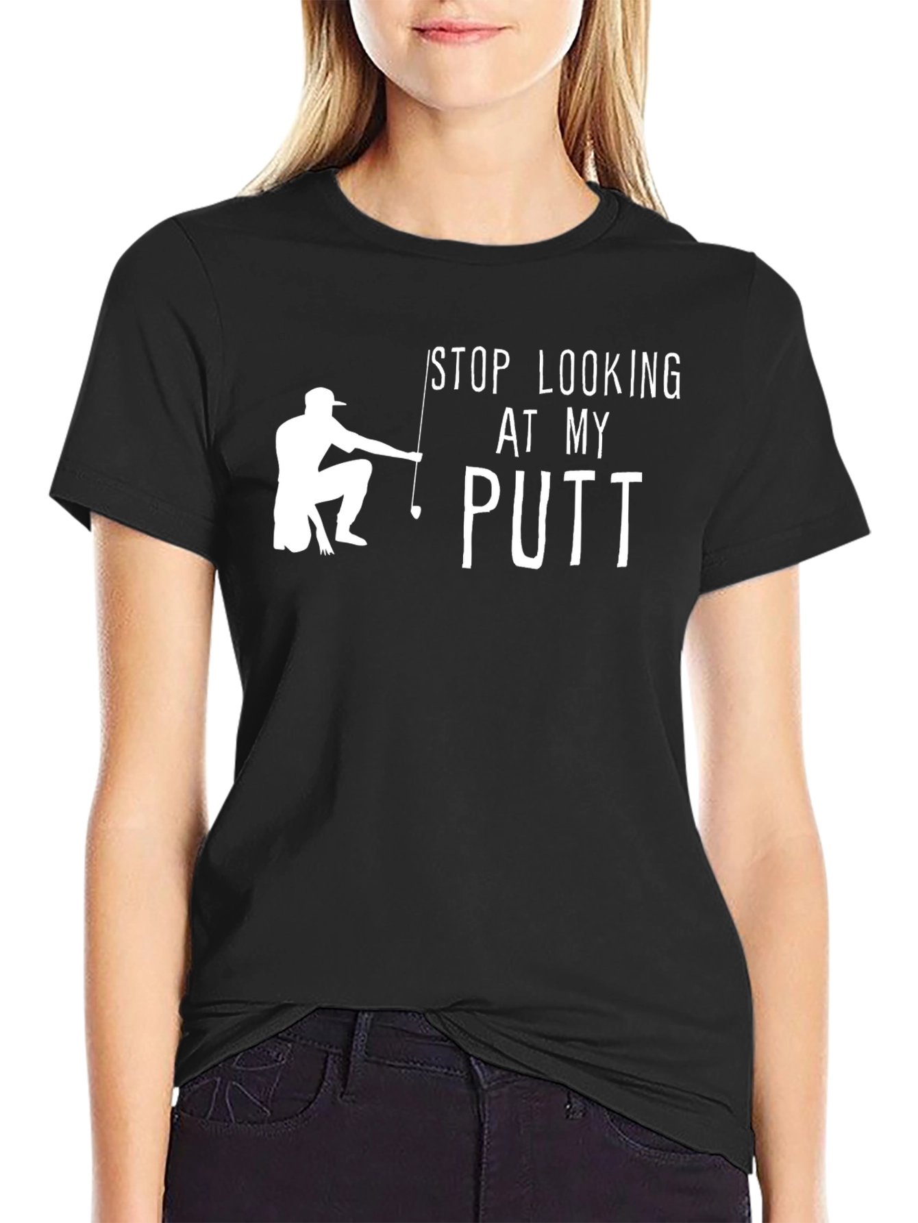 Stop Looking At My Putt Funny Golf T-Shirt
