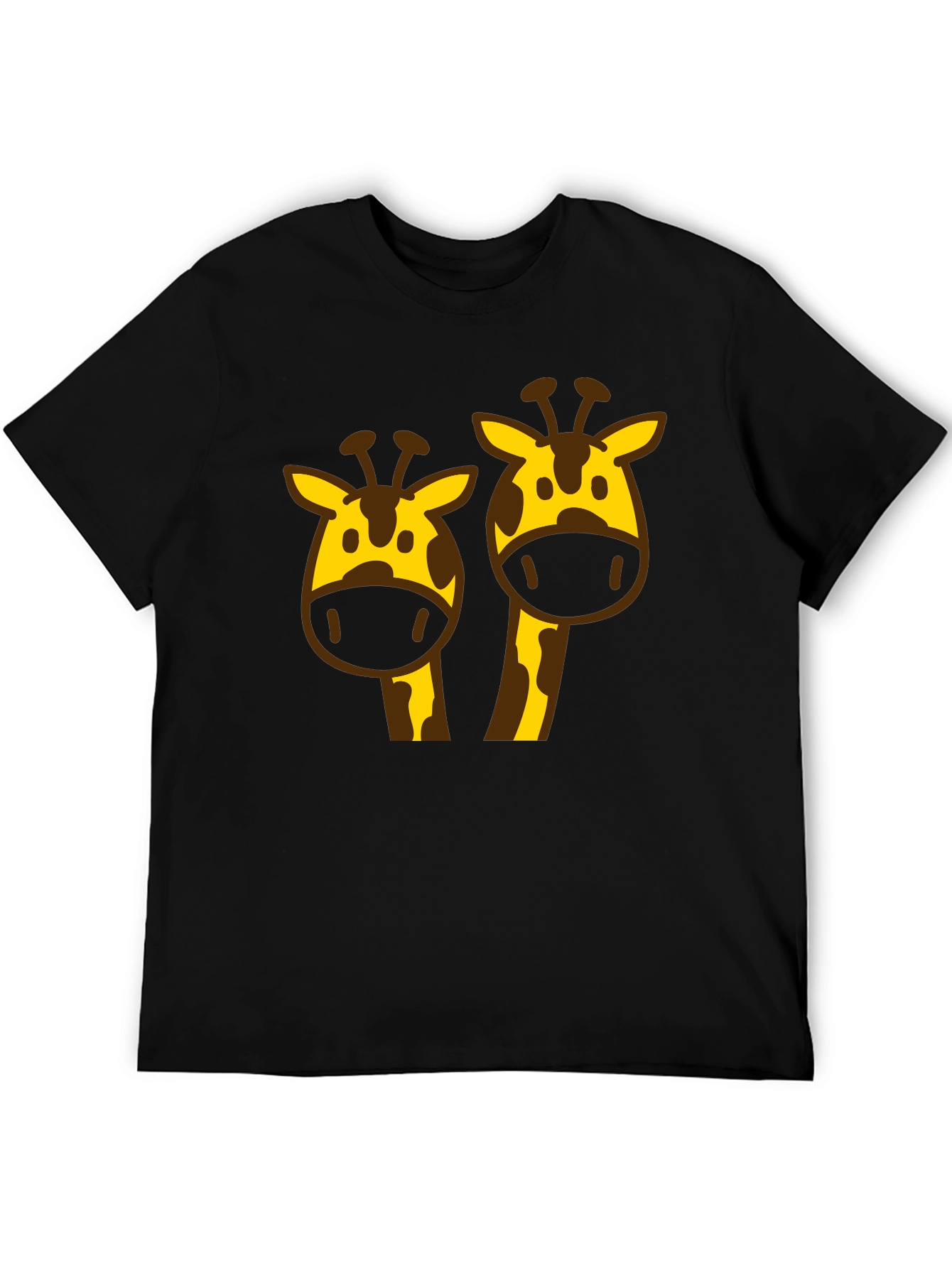 Giraffe Graphic Tee - Black Cotton Blend