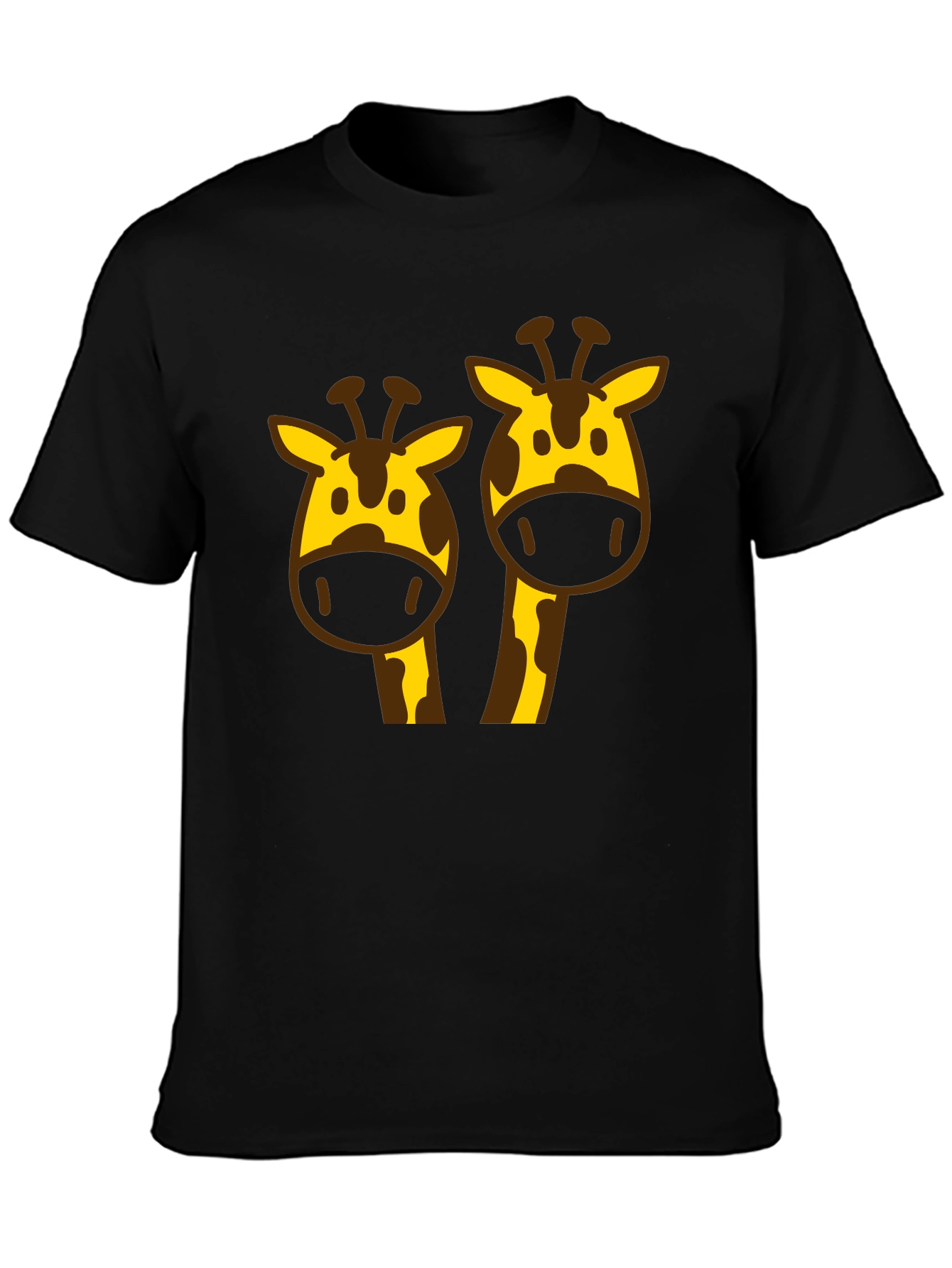 Giraffe Graphic Tee - Black Cotton Blend
