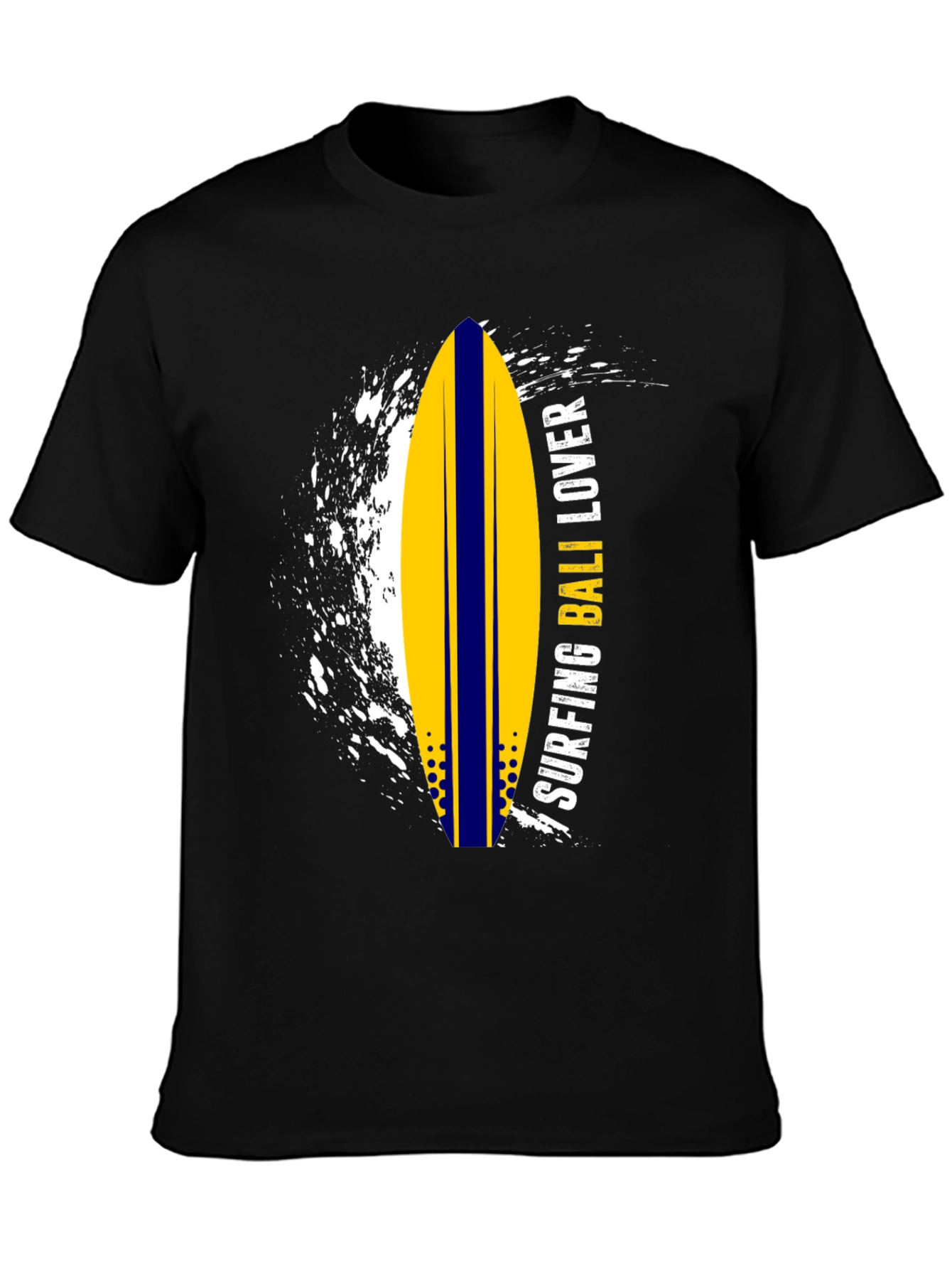 Surfing Bali Lover Black Graphic Tee