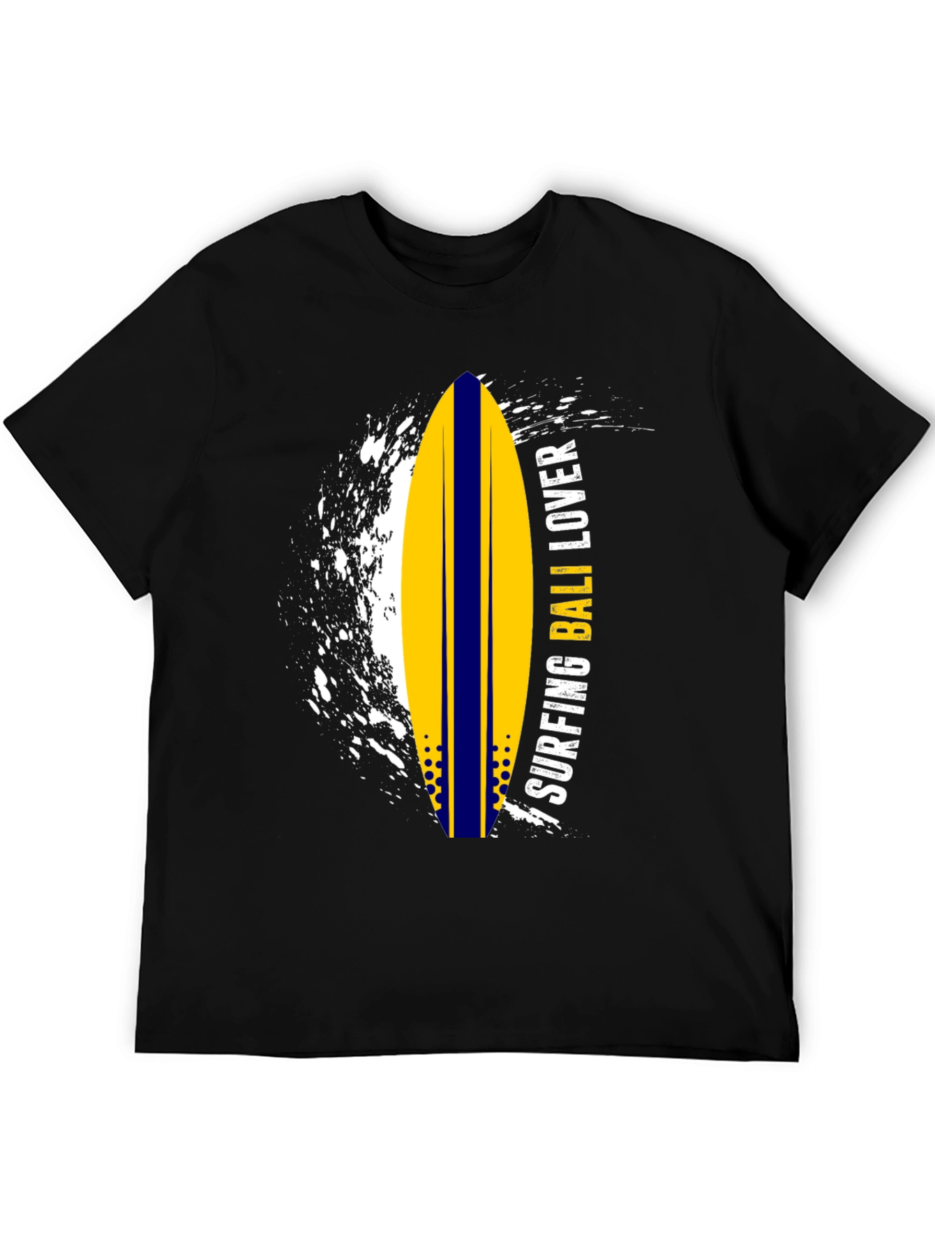 Surfing Bali Lover Black Graphic Tee
