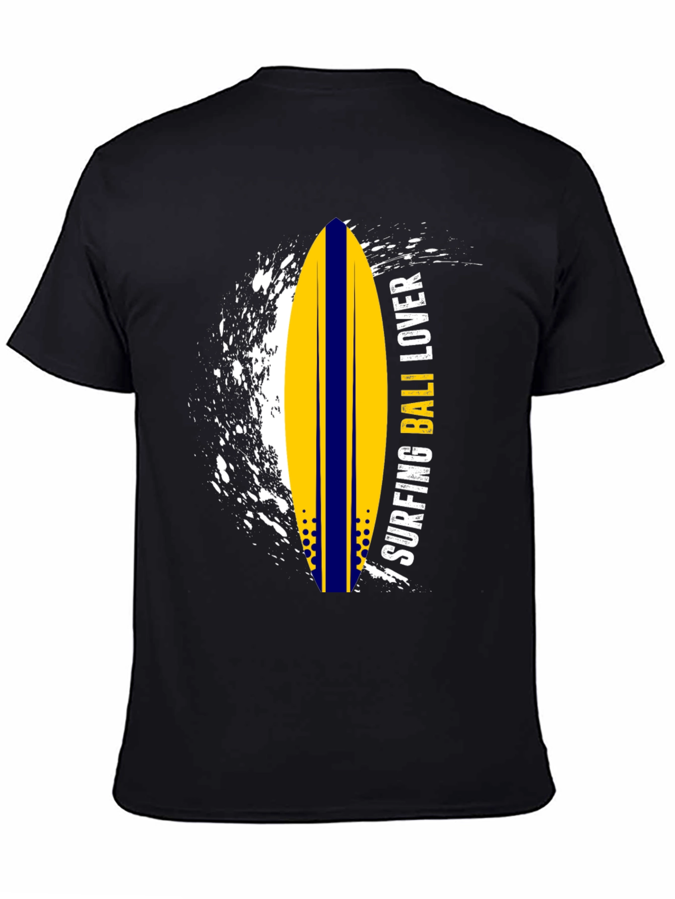 Surfing Bali Lover Black Graphic Tee