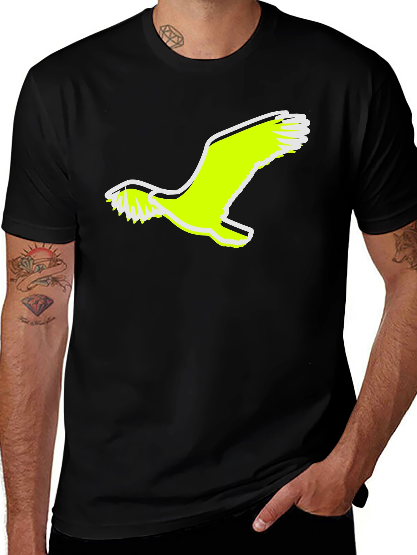 Mens Black Eagle Graphic Tee
