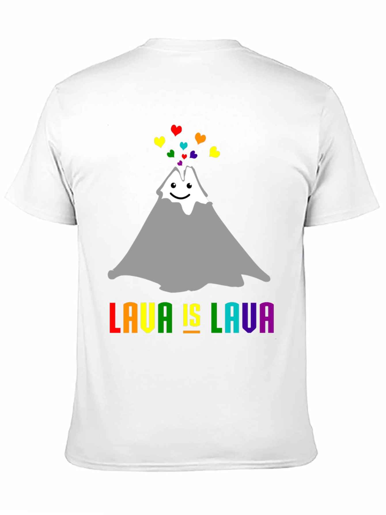 Lava Is Lava Volcano Rainbow Heart Pride T-Shirt
