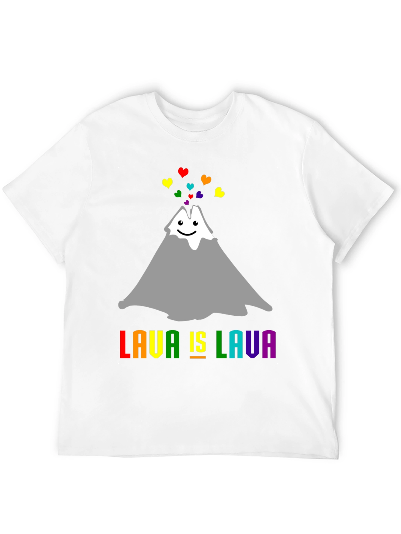 Lava Is Lava Volcano Rainbow Heart Pride T-Shirt