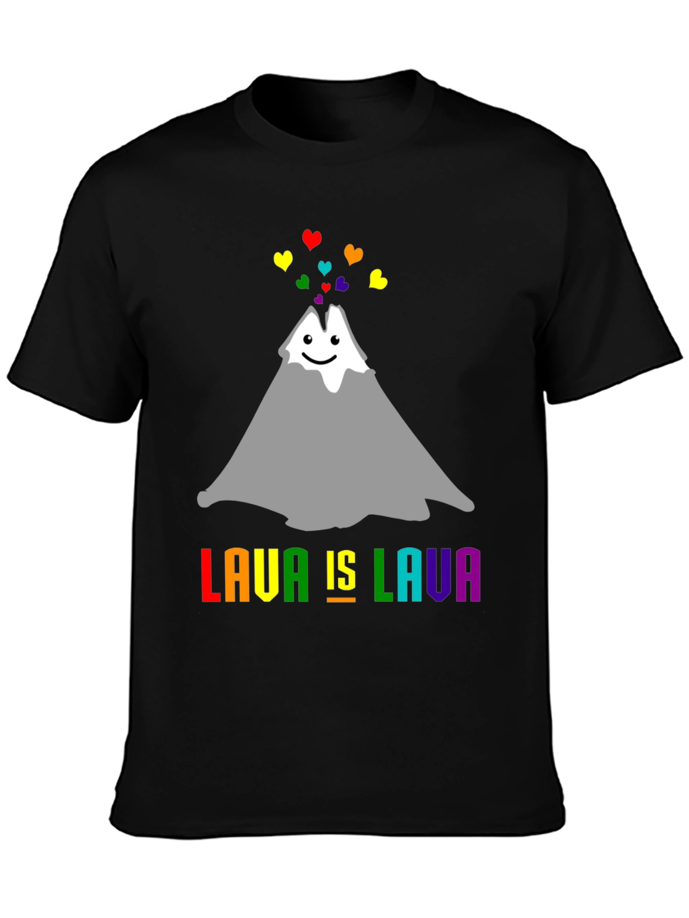 Lava Is Lava Volcano Rainbow Heart Pride T-Shirt