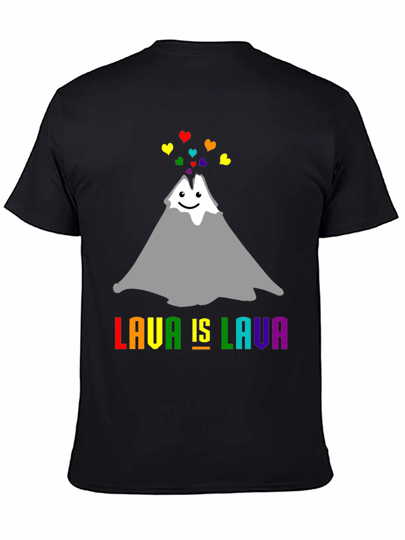 Lava Is Lava Volcano Rainbow Heart Pride T-Shirt