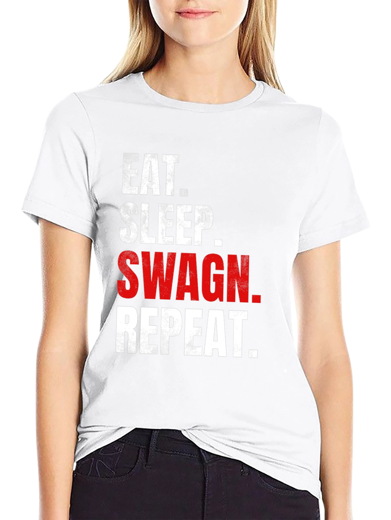 Eat Sleep Swag Repeat Black Graphic Tee