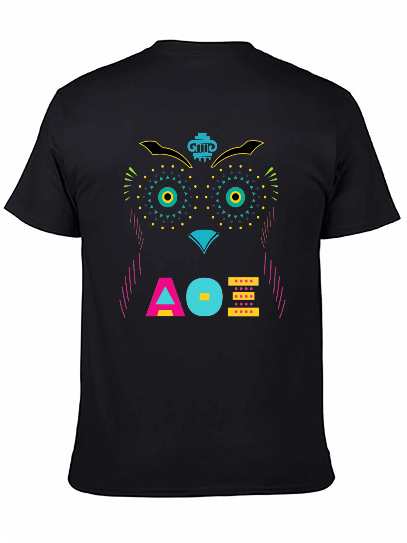 Geometric Owl Graphic Tee - Unique Modern Design