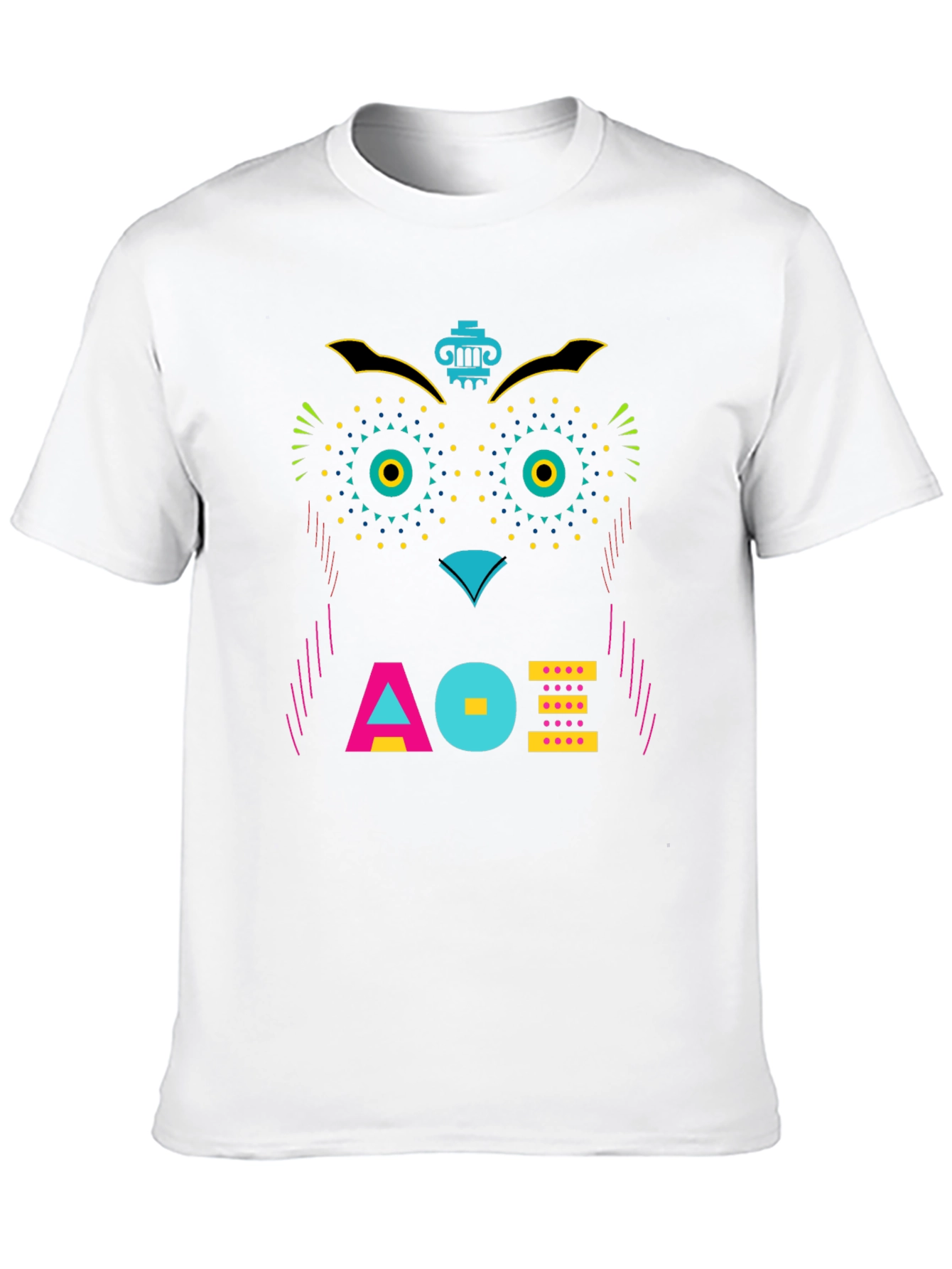 Geometric Owl Graphic Tee - Unique Modern Design