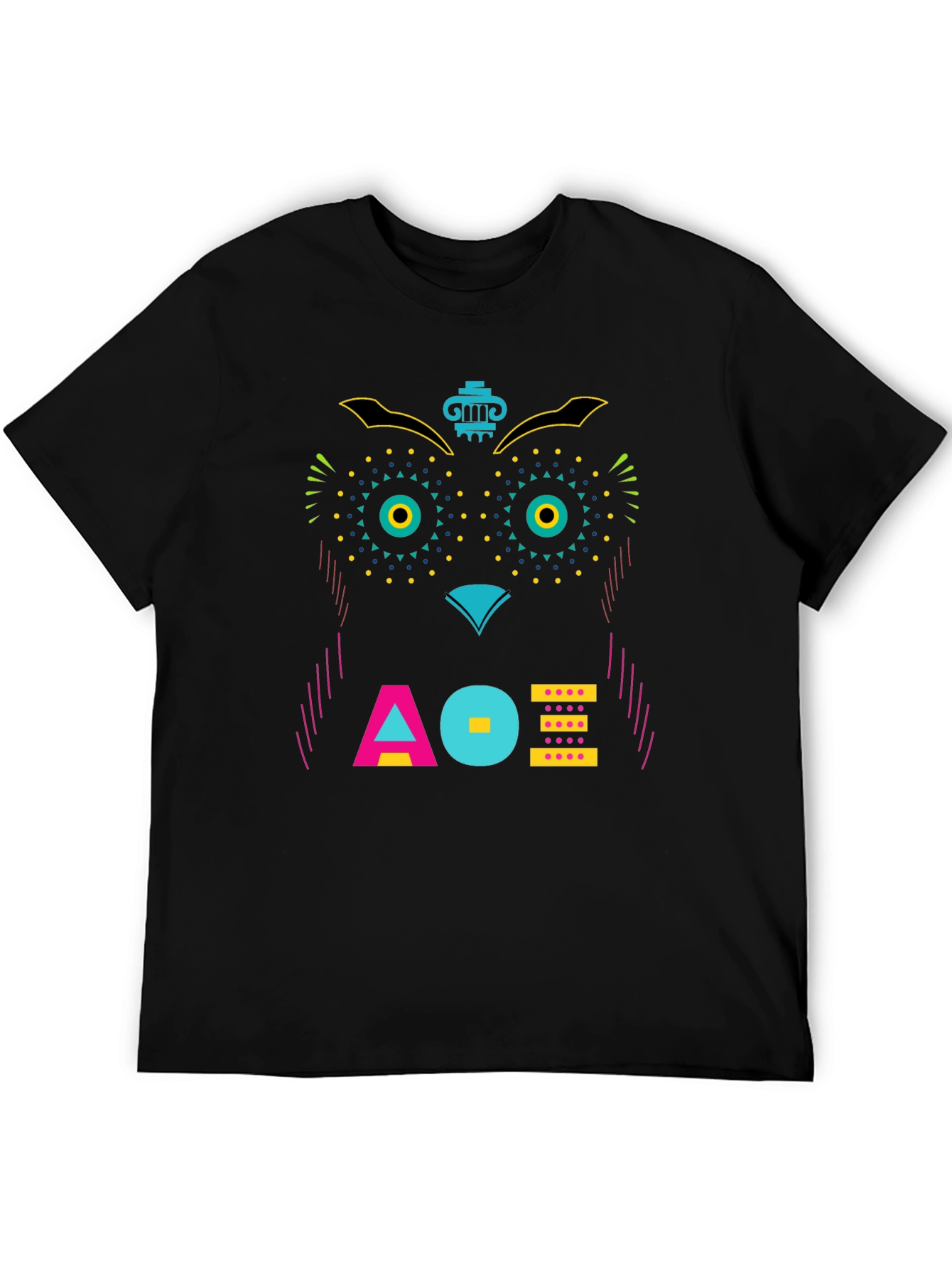 Geometric Owl Graphic Tee - Unique Modern Design