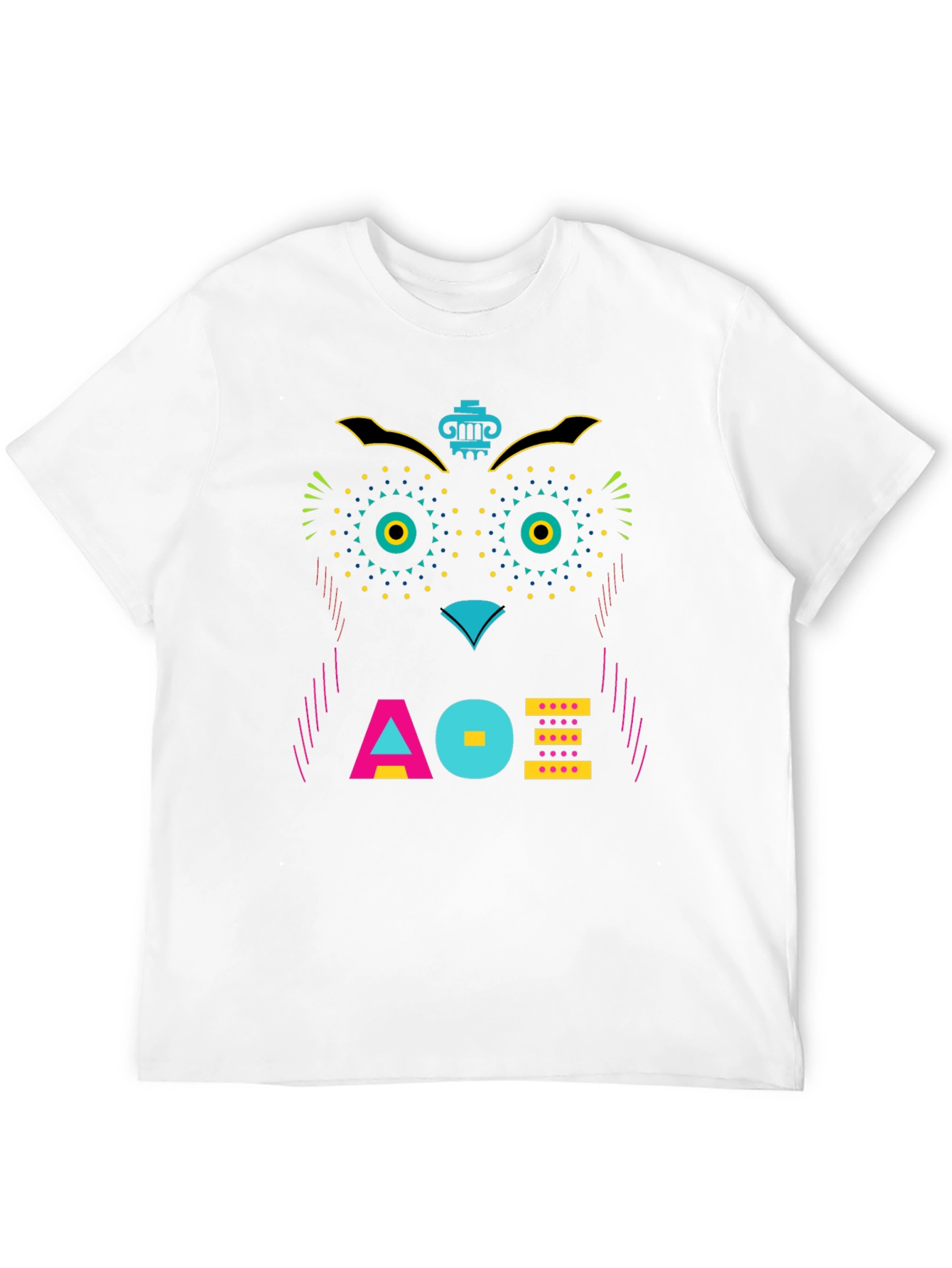 Geometric Owl Graphic Tee - Unique Modern Design