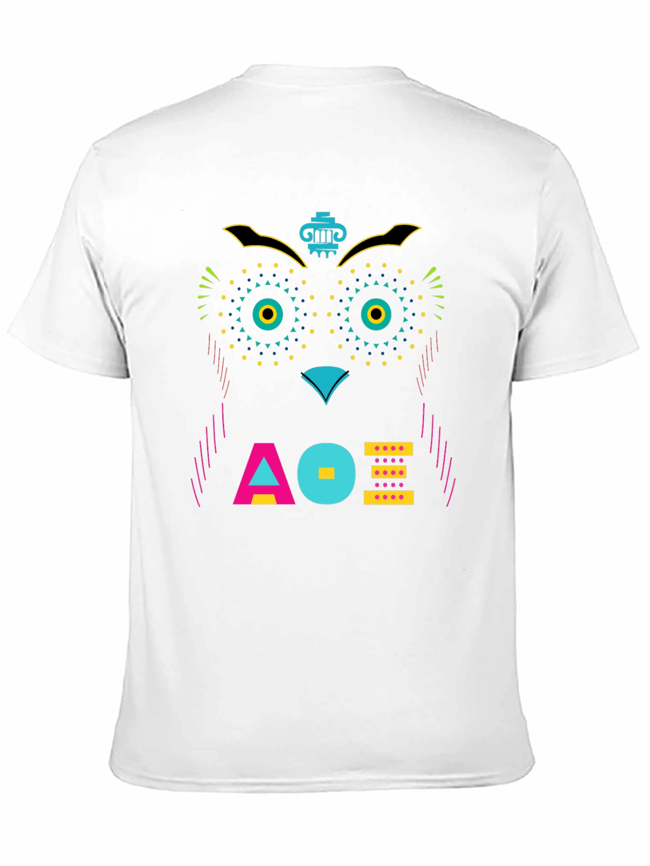 Geometric Owl Graphic Tee - Unique Modern Design