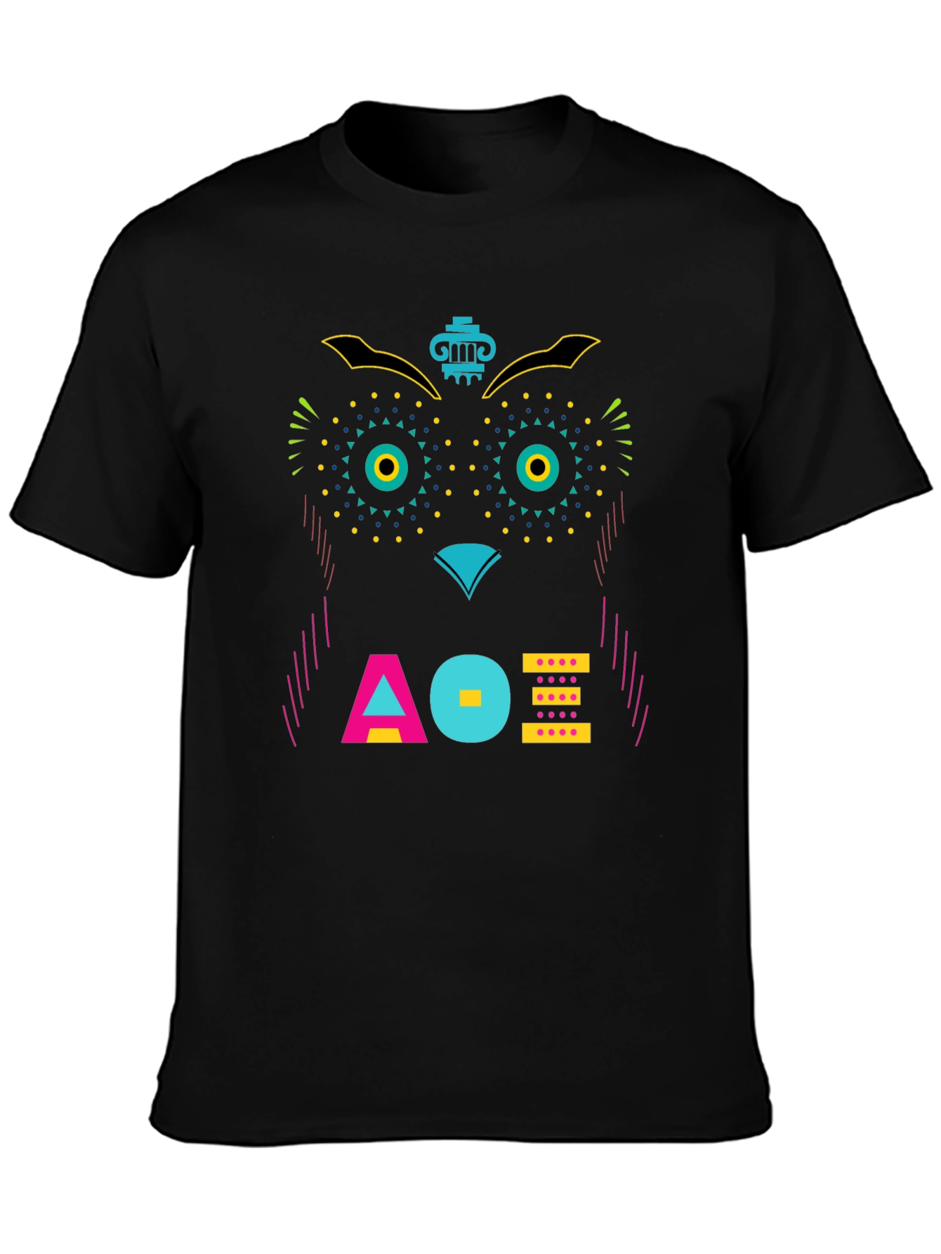 Geometric Owl Graphic Tee - Unique Modern Design