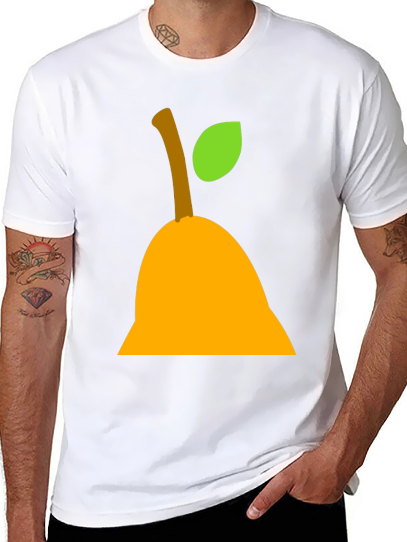 Pear Graphic Tee - Black Cotton Shirt