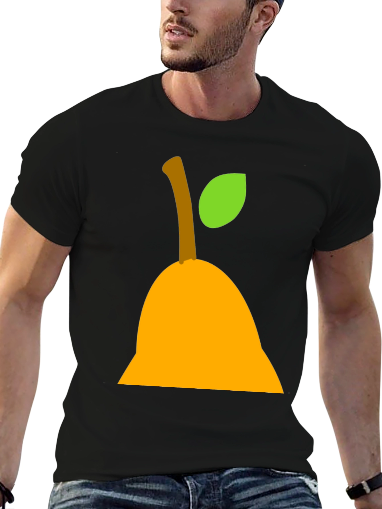 Pear Graphic Tee - Black Cotton Shirt