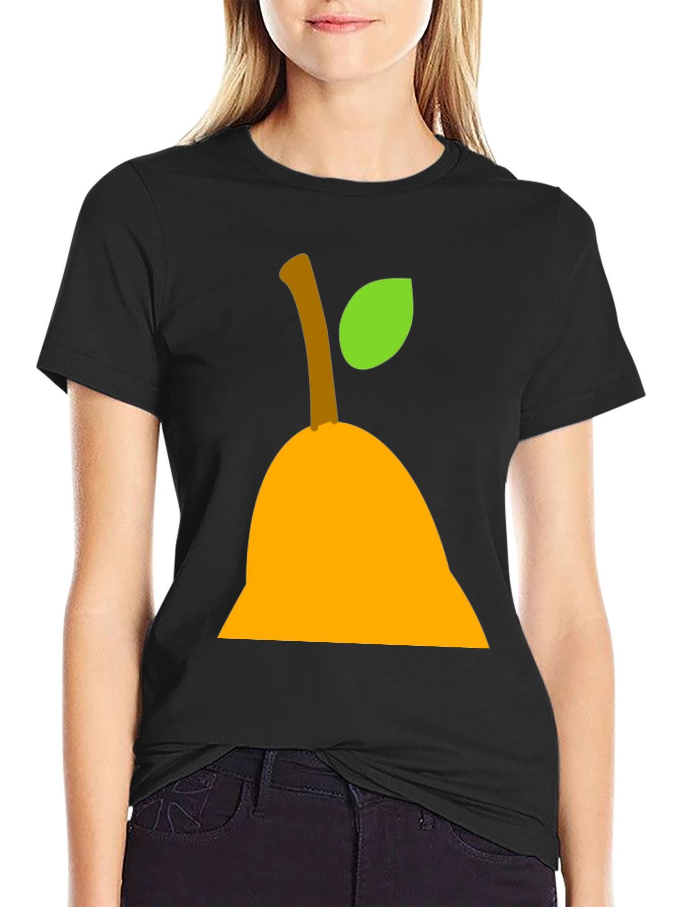Pear Graphic Tee - Black Cotton Shirt