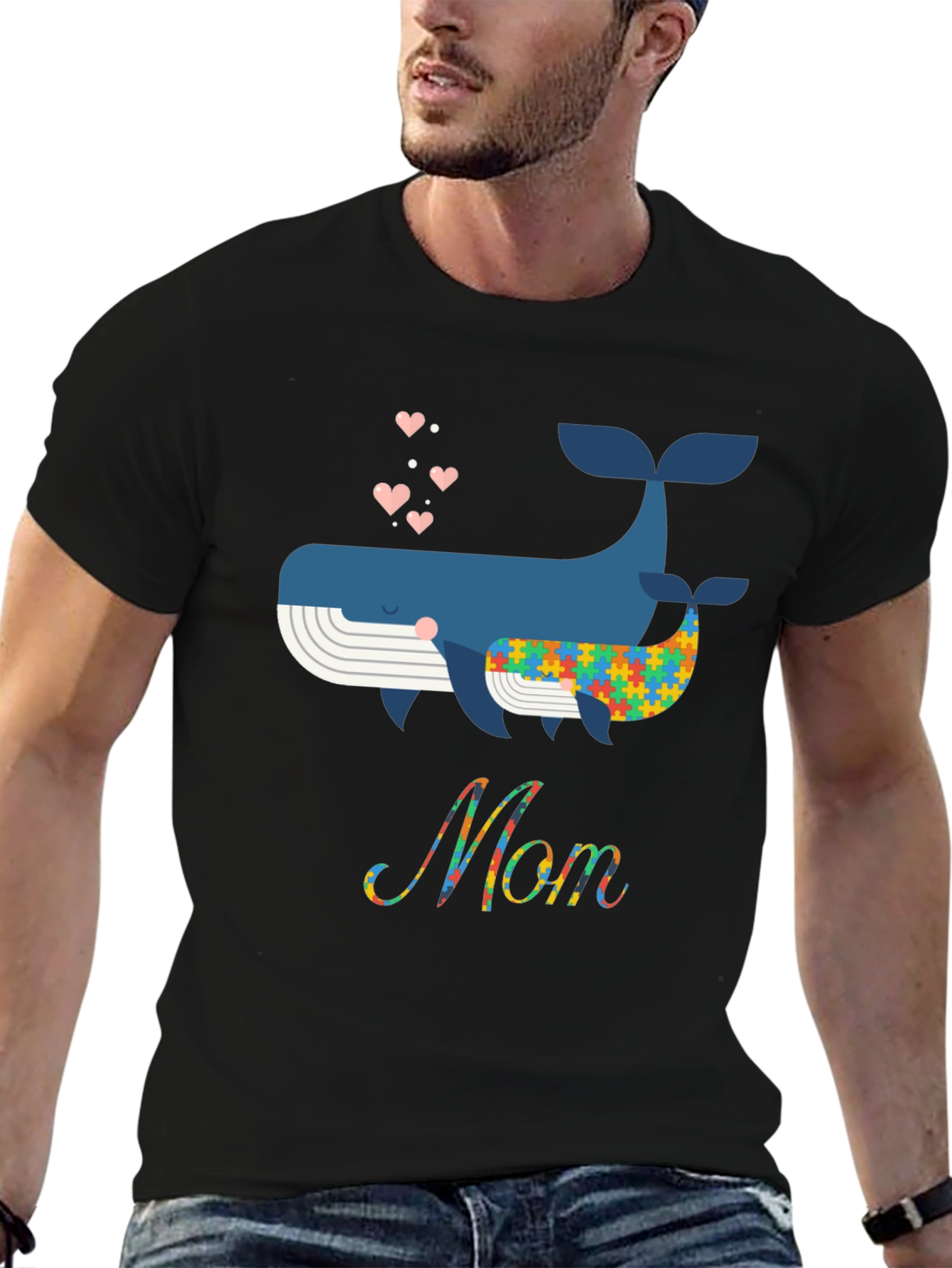 Whale Autism Awareness Mom T-Shirt