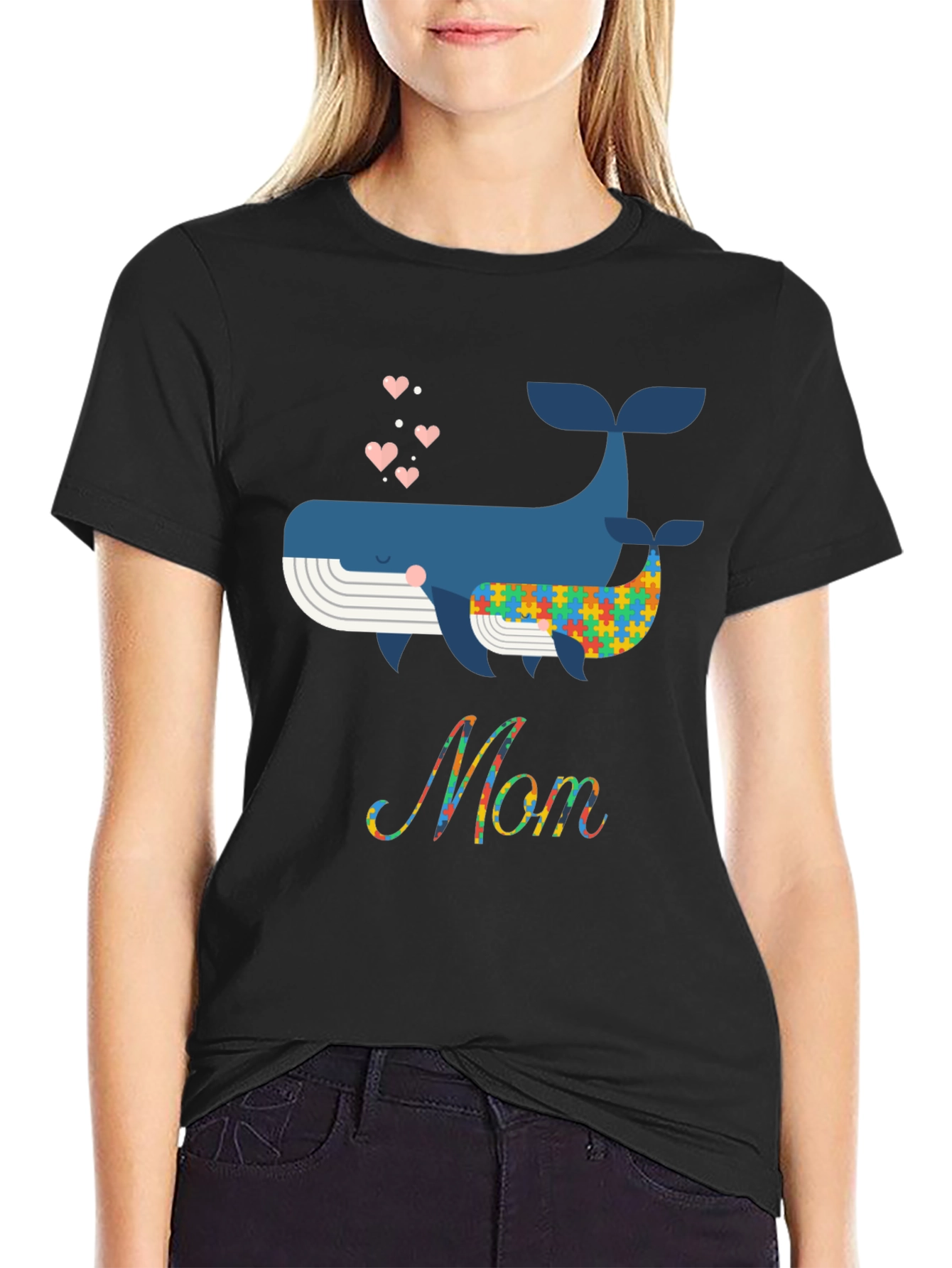 Whale Autism Awareness Mom T-Shirt