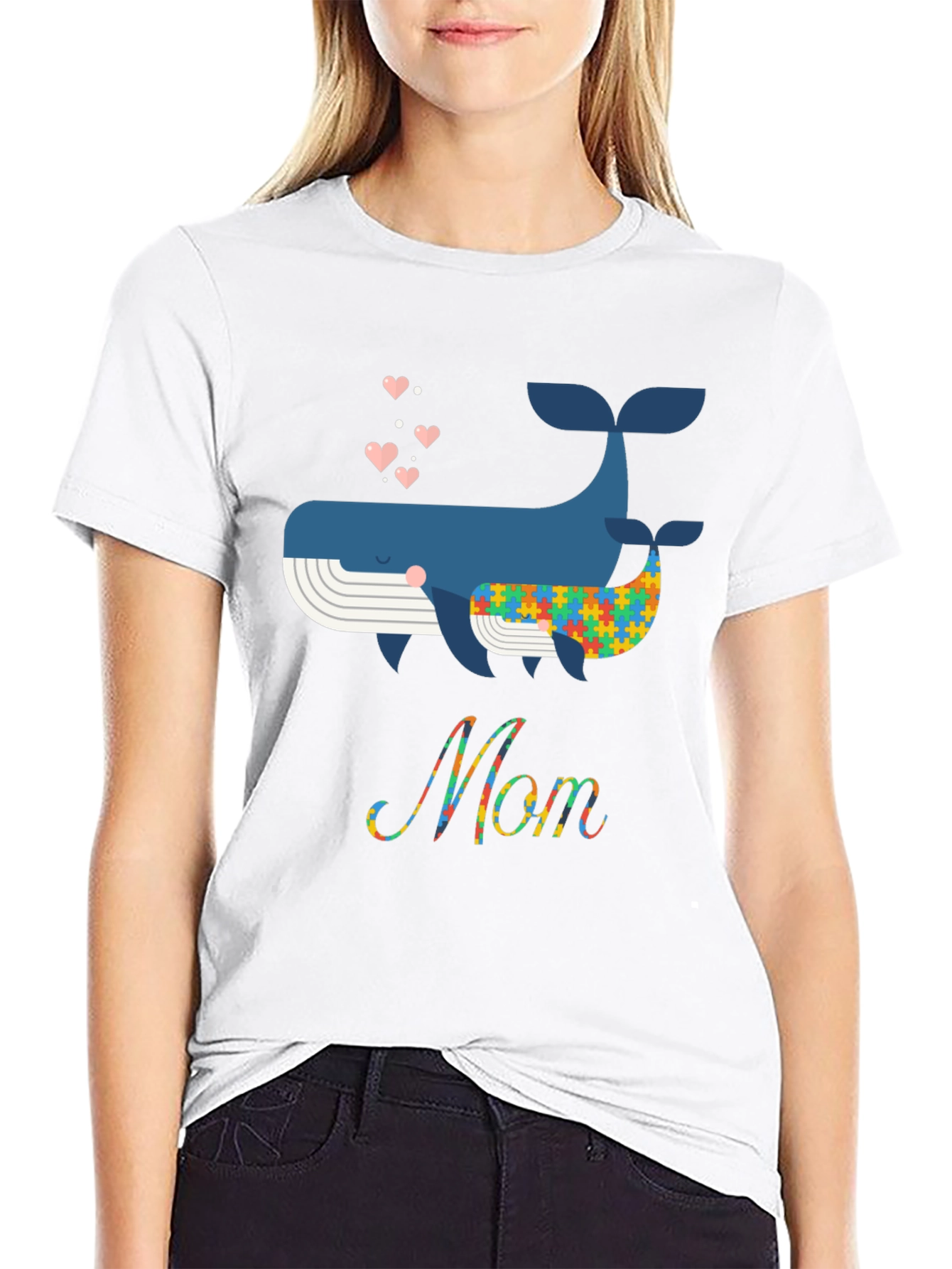 Whale Autism Awareness Mom T-Shirt