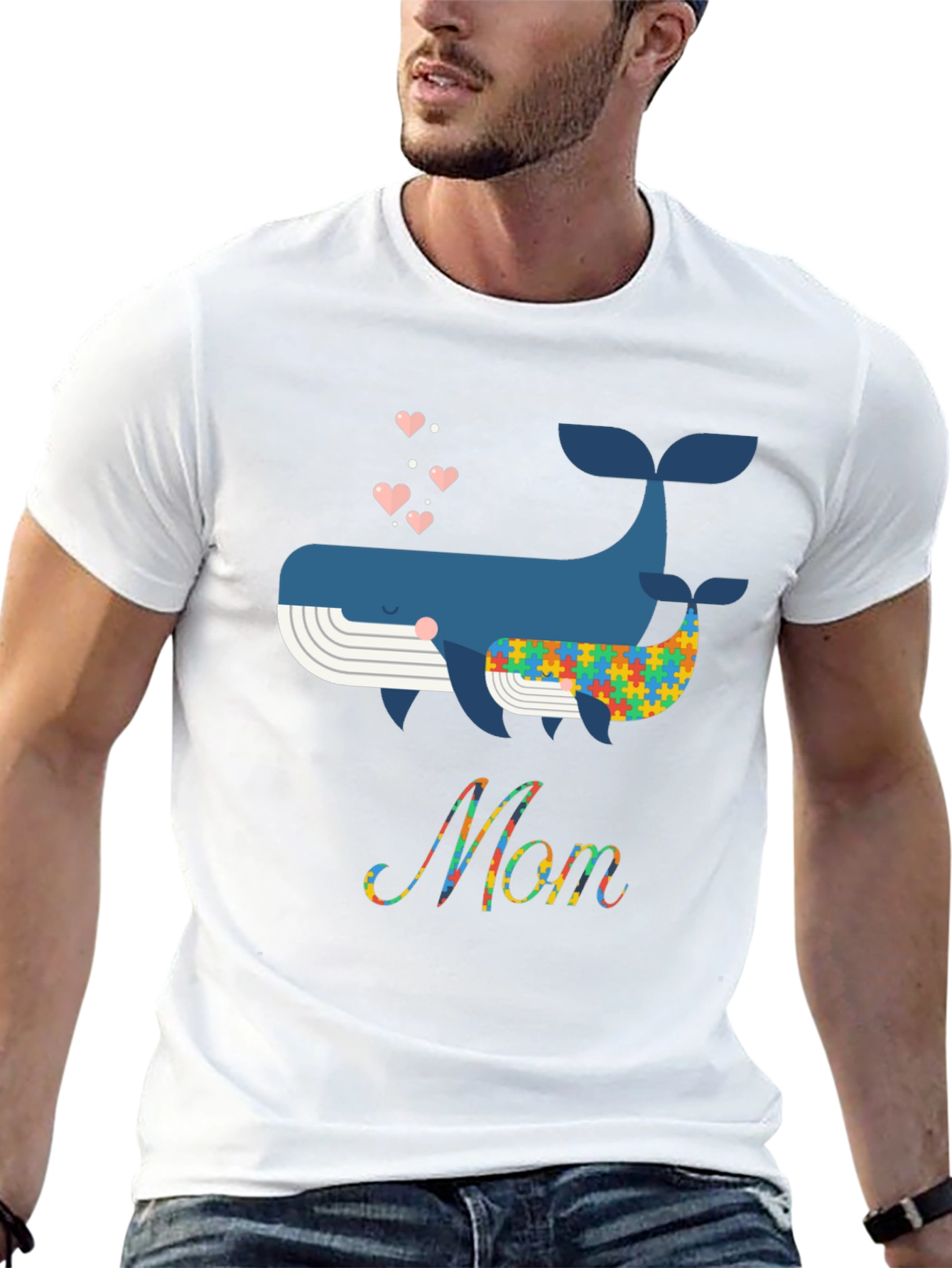 Whale Autism Awareness Mom T-Shirt