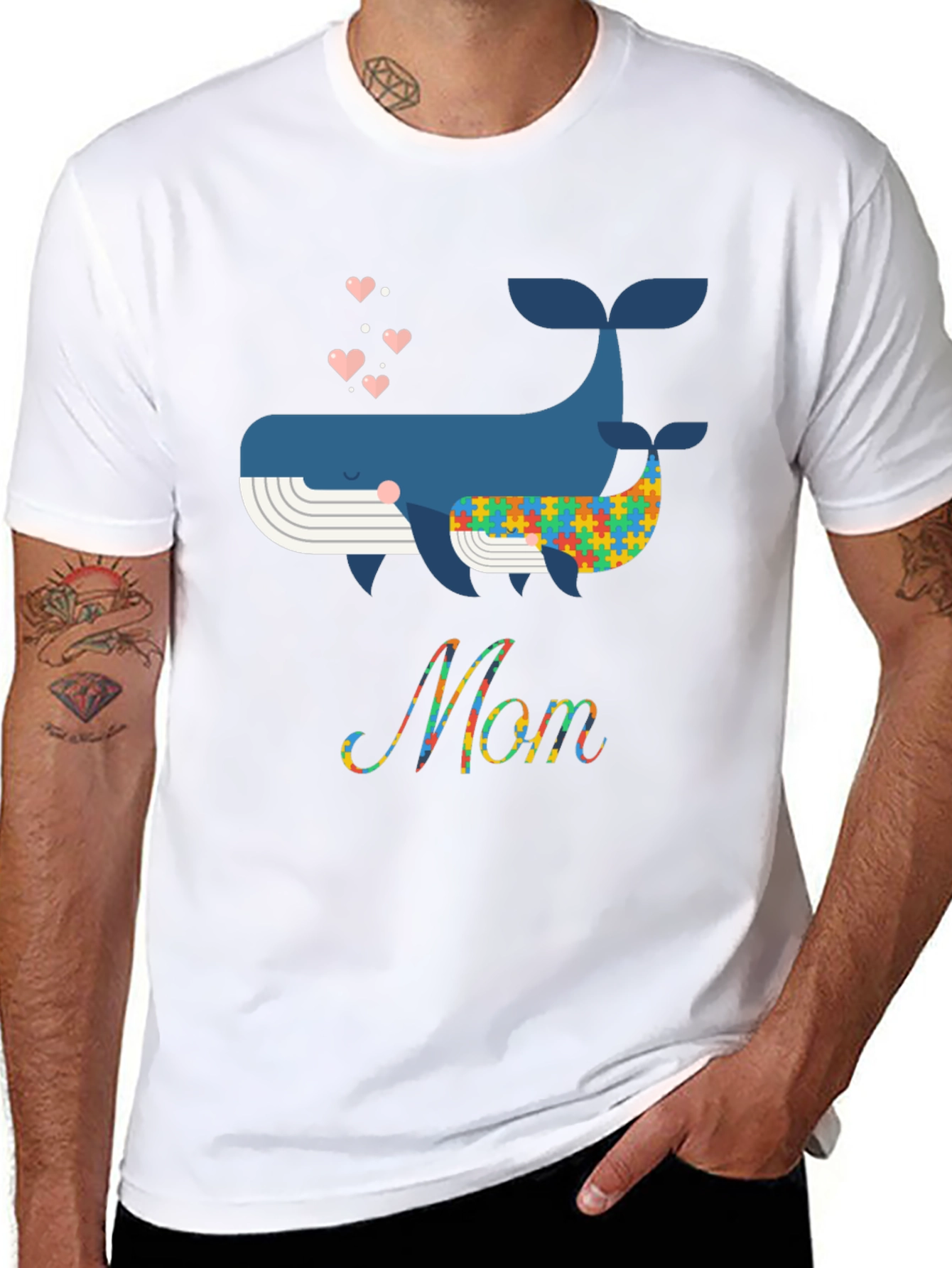 Whale Autism Awareness Mom T-Shirt