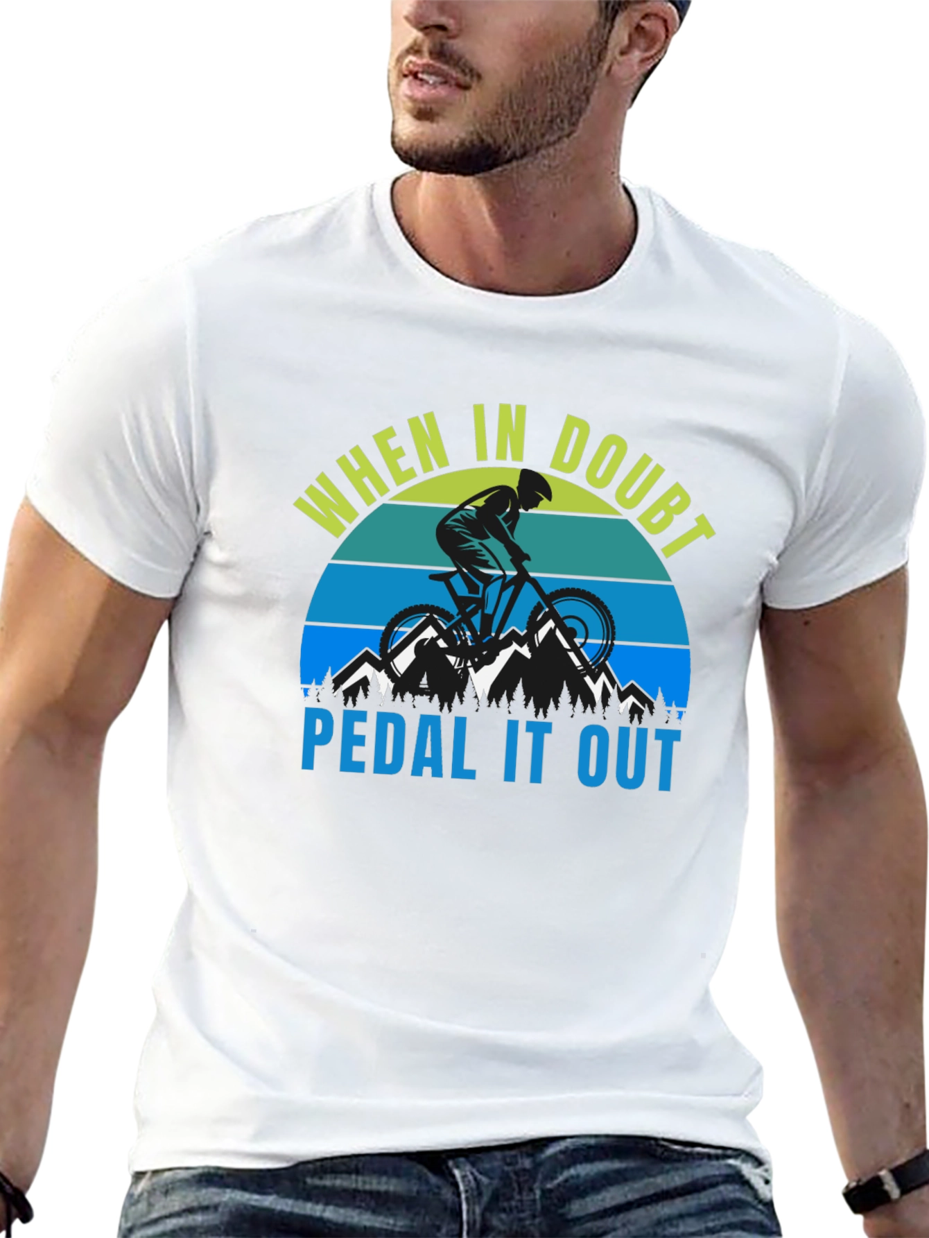 When in Doubt Pedal It Out Black T-Shirt