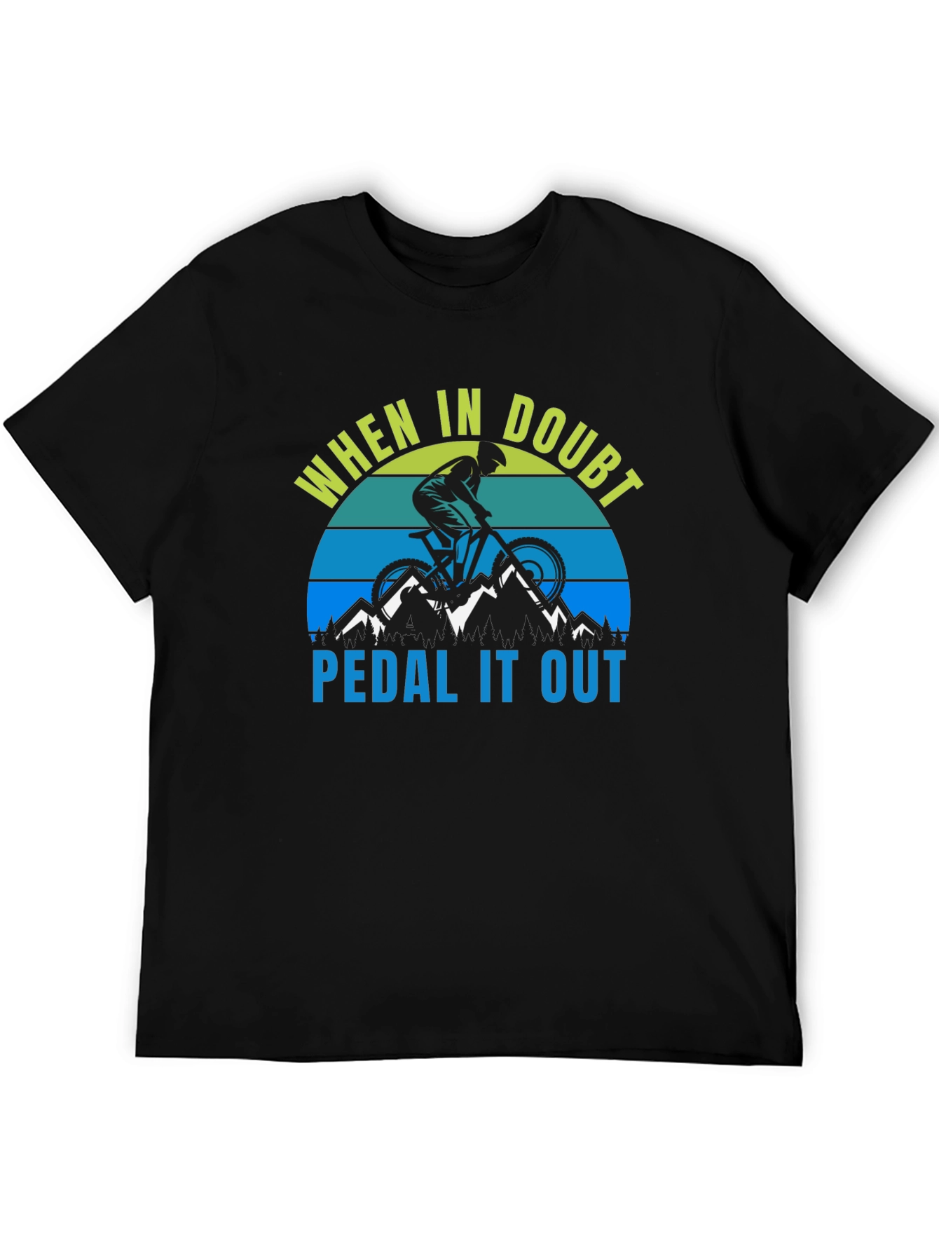 When in Doubt Pedal It Out Black T-Shirt