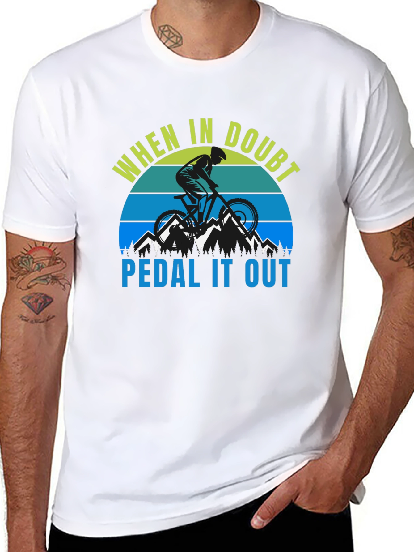 When in Doubt Pedal It Out Black T-Shirt