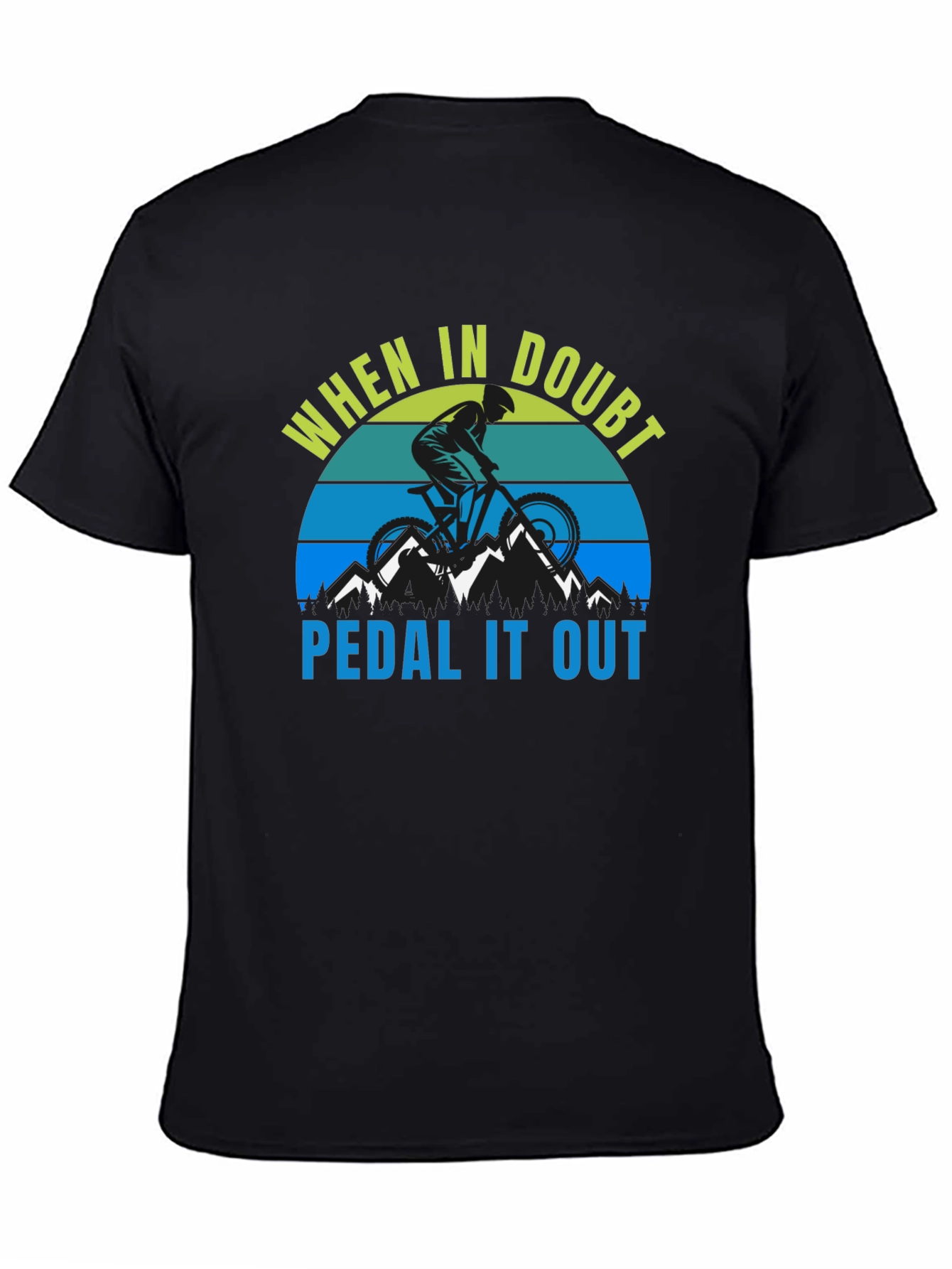 When in Doubt Pedal It Out Black T-Shirt
