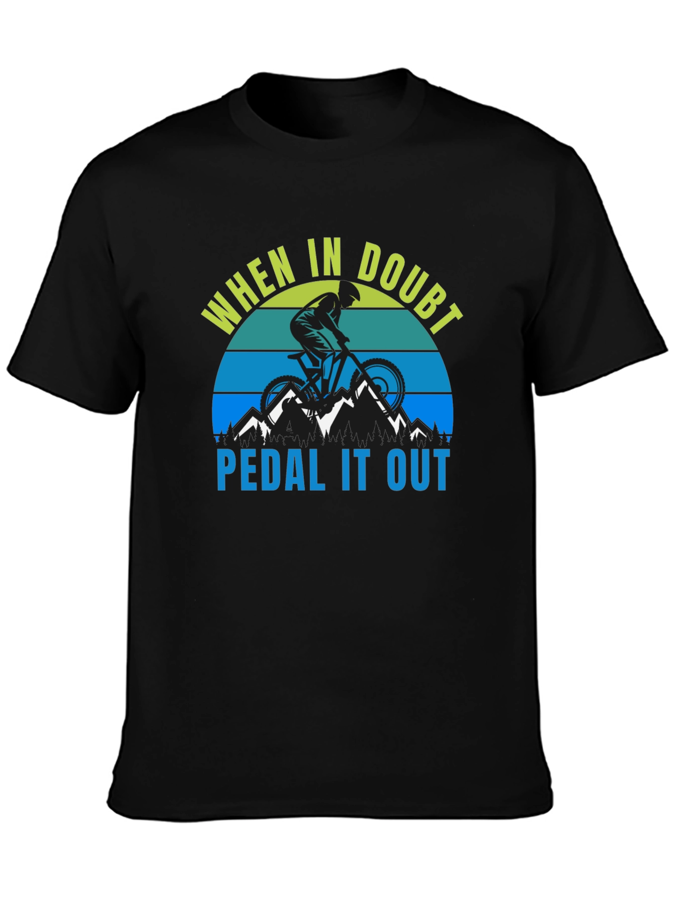 When in Doubt Pedal It Out Black T-Shirt