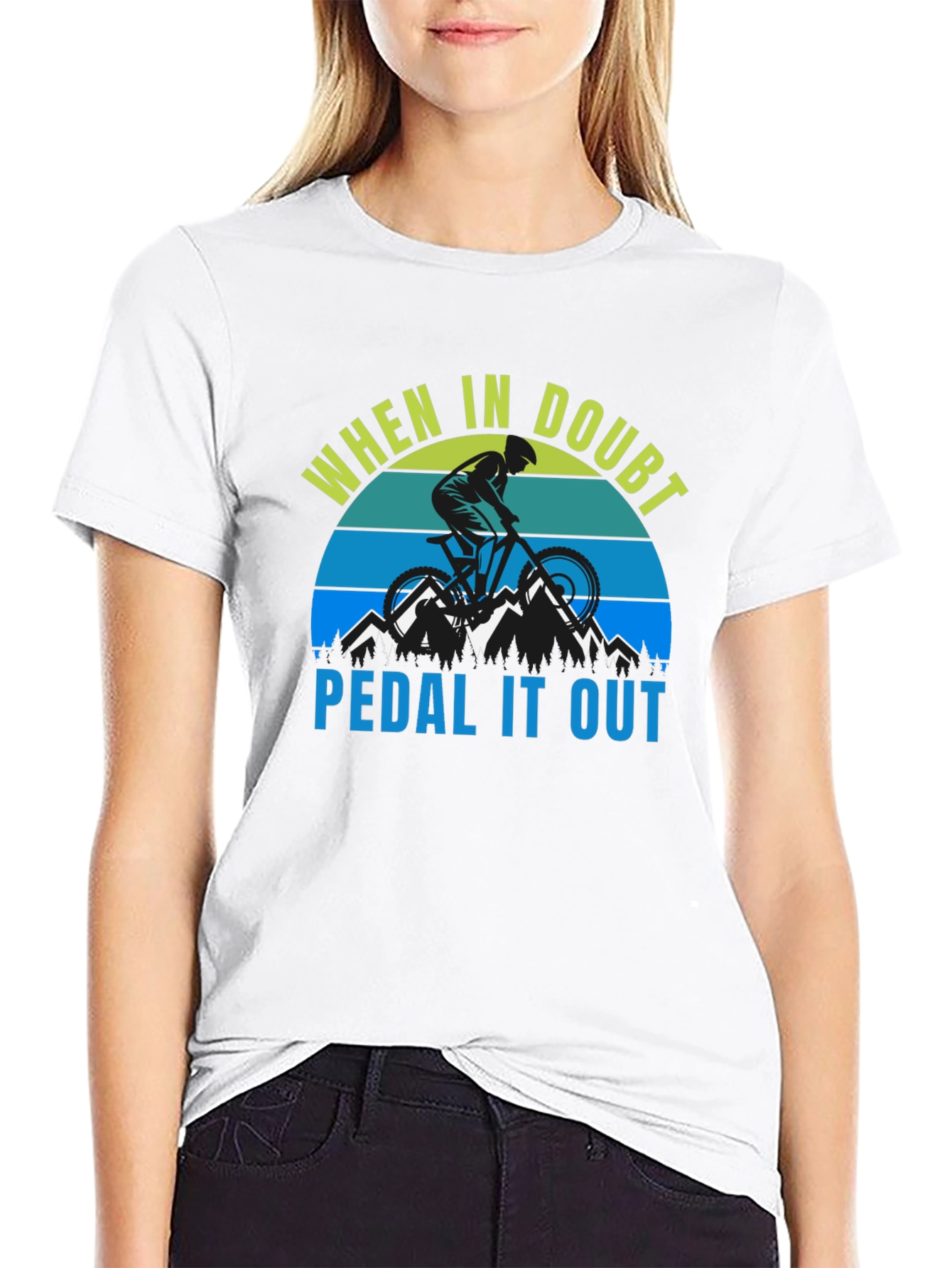 When in Doubt Pedal It Out Black T-Shirt