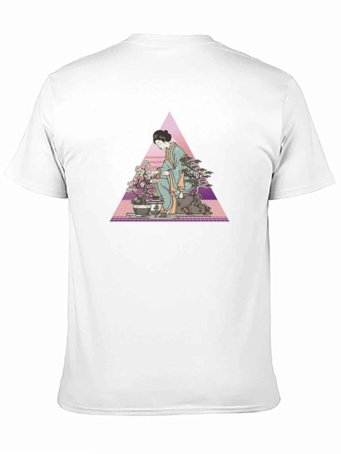 Geisha Bonsai Art Black T-Shirt