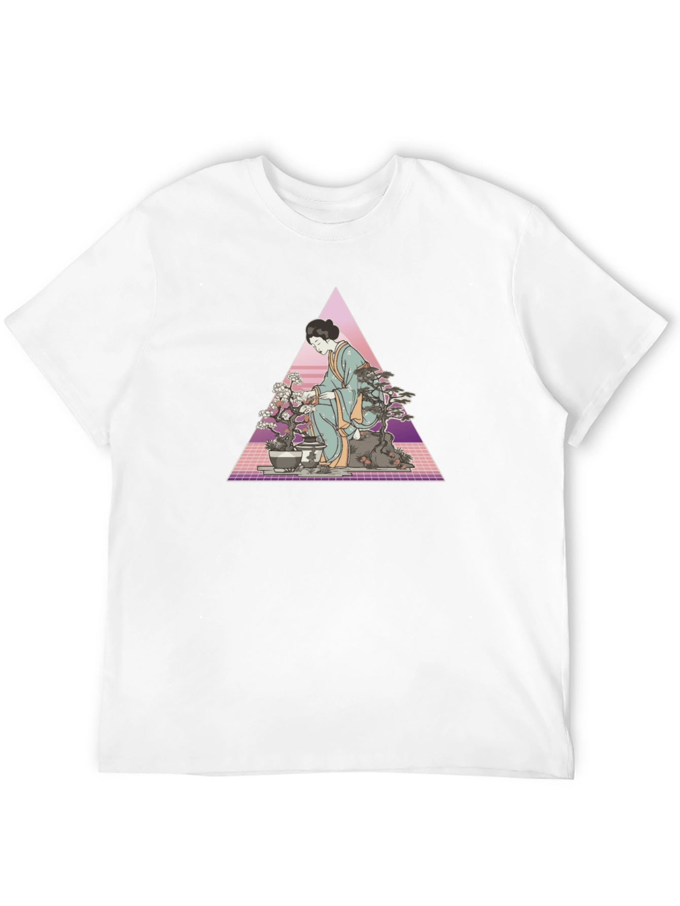 Geisha Bonsai Art Black T-Shirt