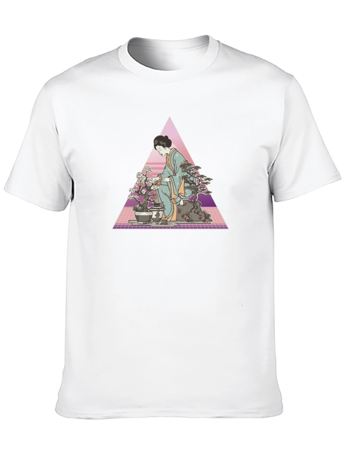Geisha Bonsai Art Black T-Shirt