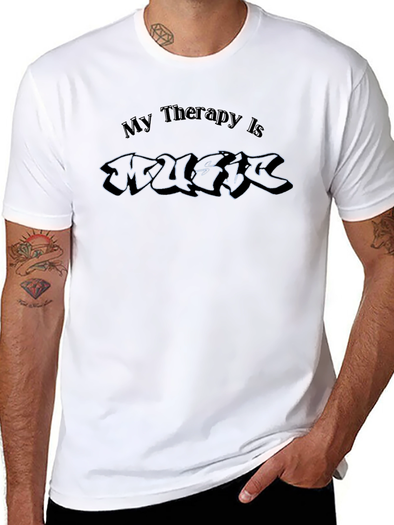 Music Therapy Black T-Shirt