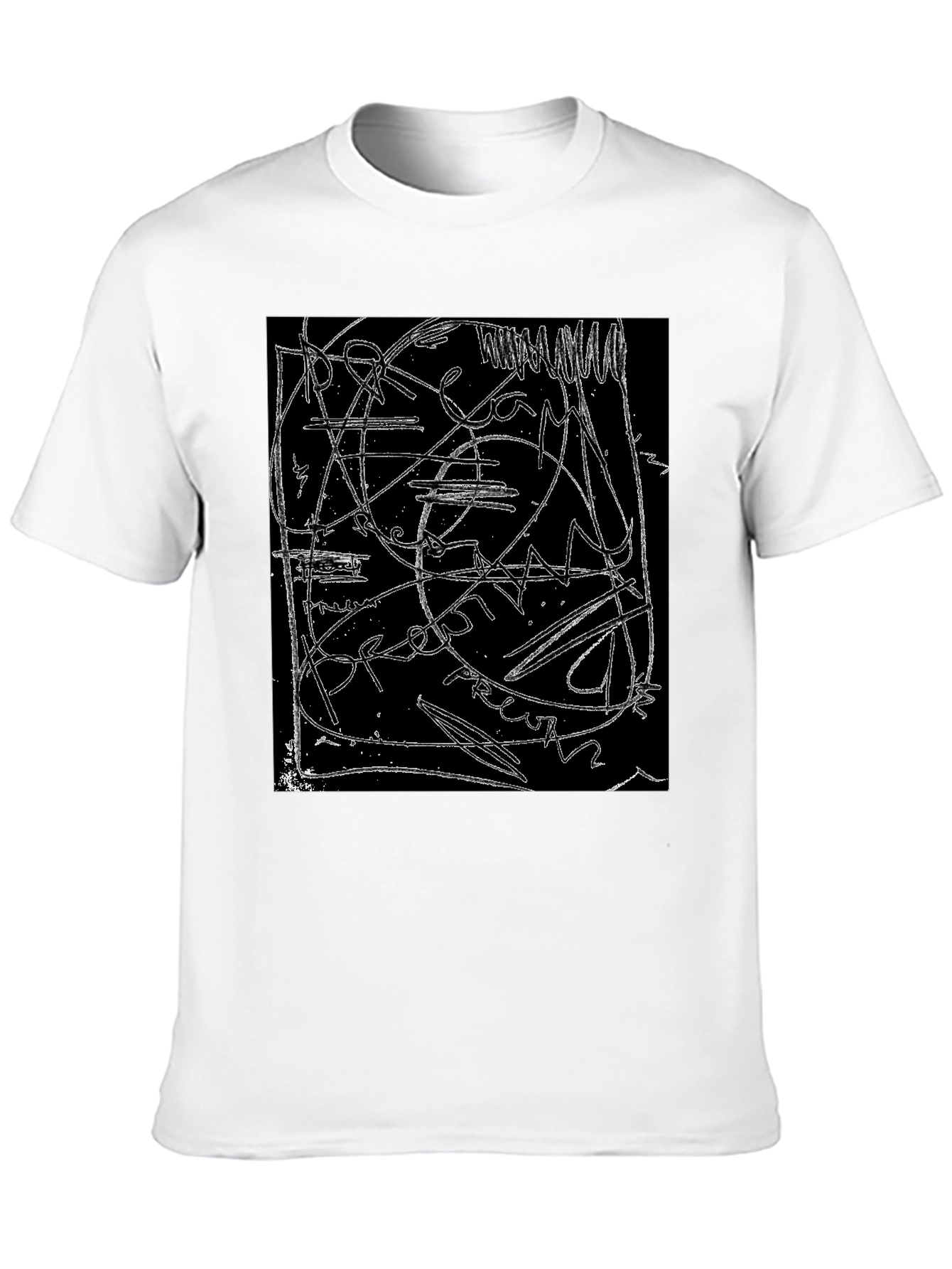 Abstract Line Art Graphic Black T-Shirt