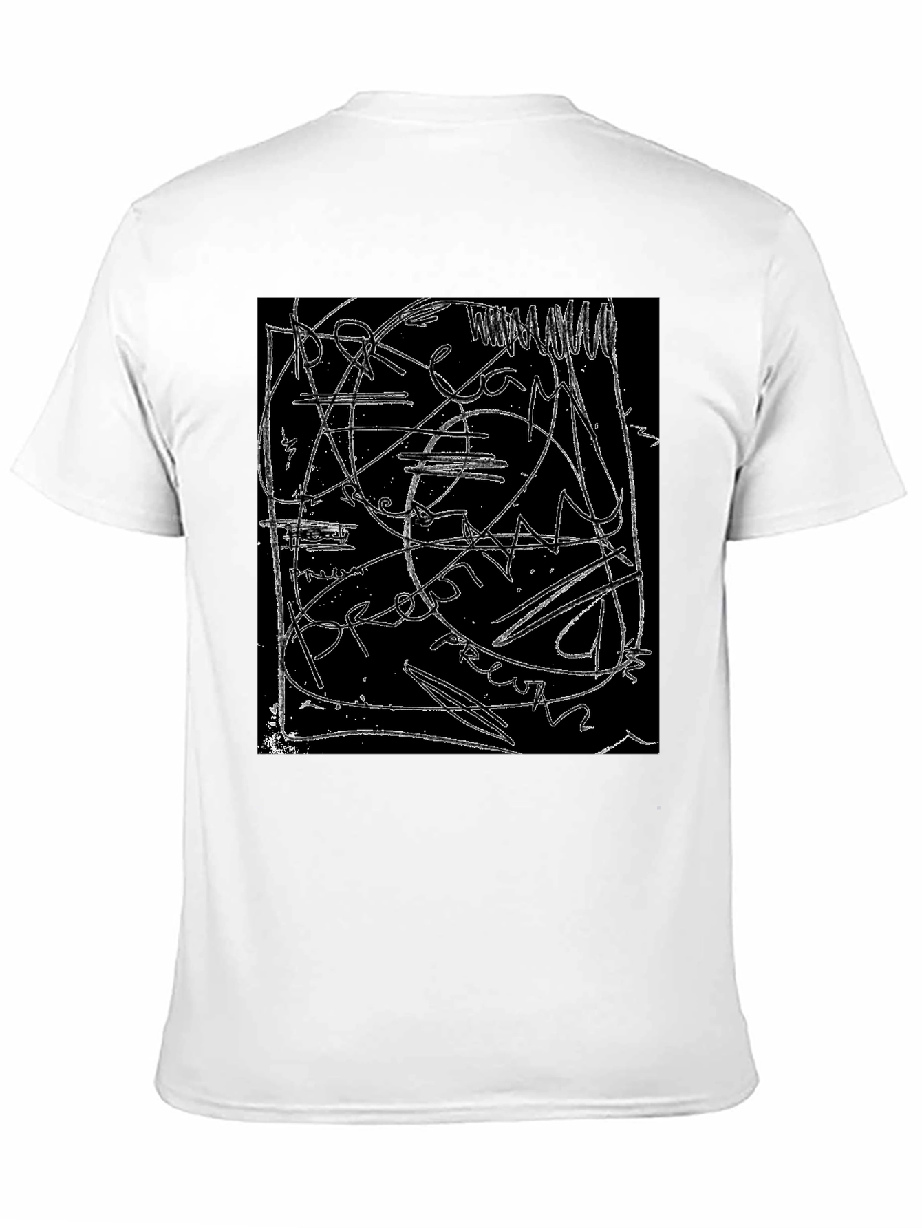 Abstract Line Art Graphic Black T-Shirt