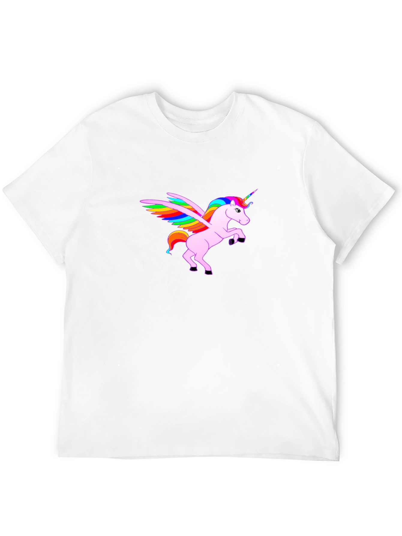 Rainbow Winged Unicorn Black T-Shirt