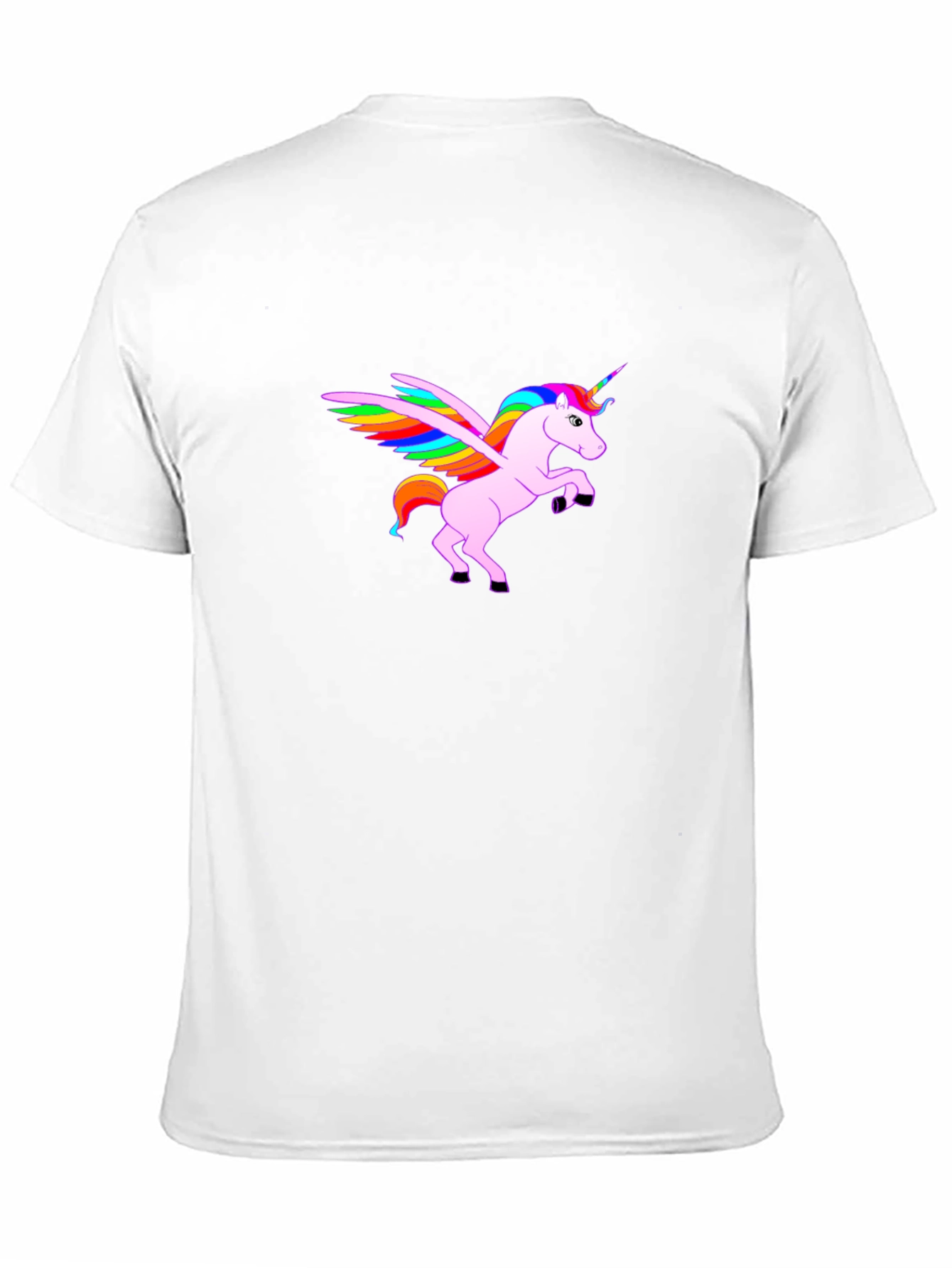 Rainbow Winged Unicorn Black T-Shirt